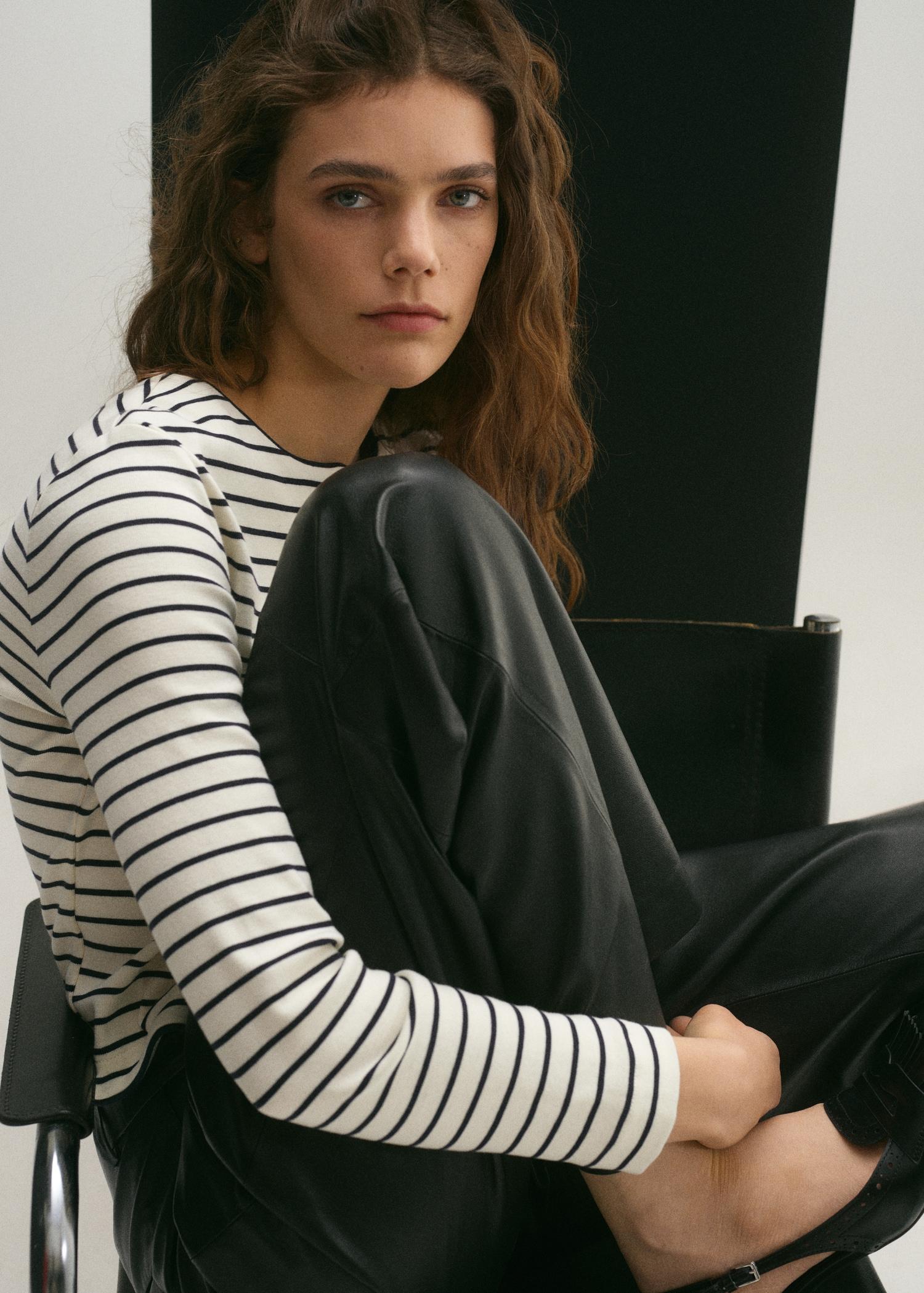 Stripped knit cardigan - Women | MANGO USA Product Image