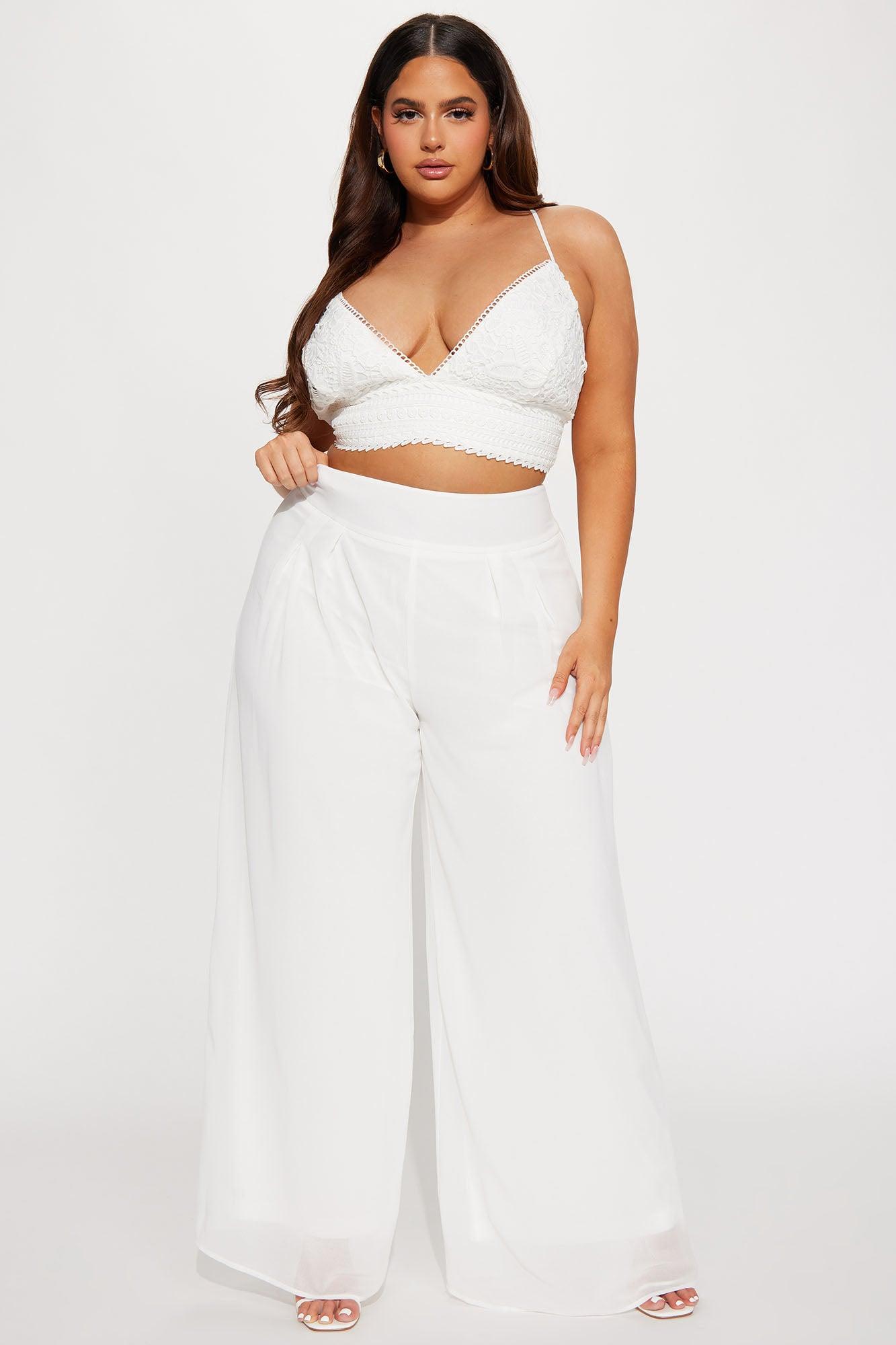 Here To Stay Pant Set - White Product Image