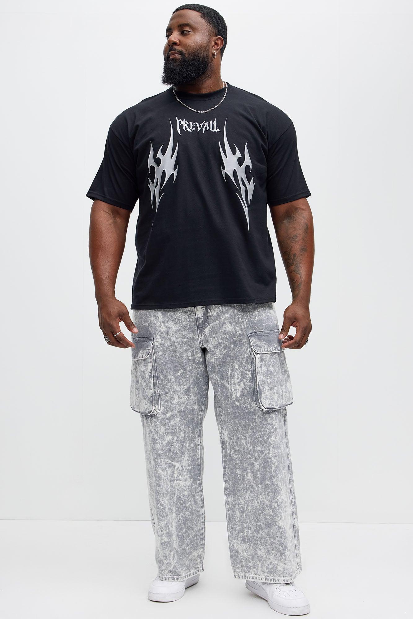 Baggy Clover Cargo Jeans - Grey Product Image