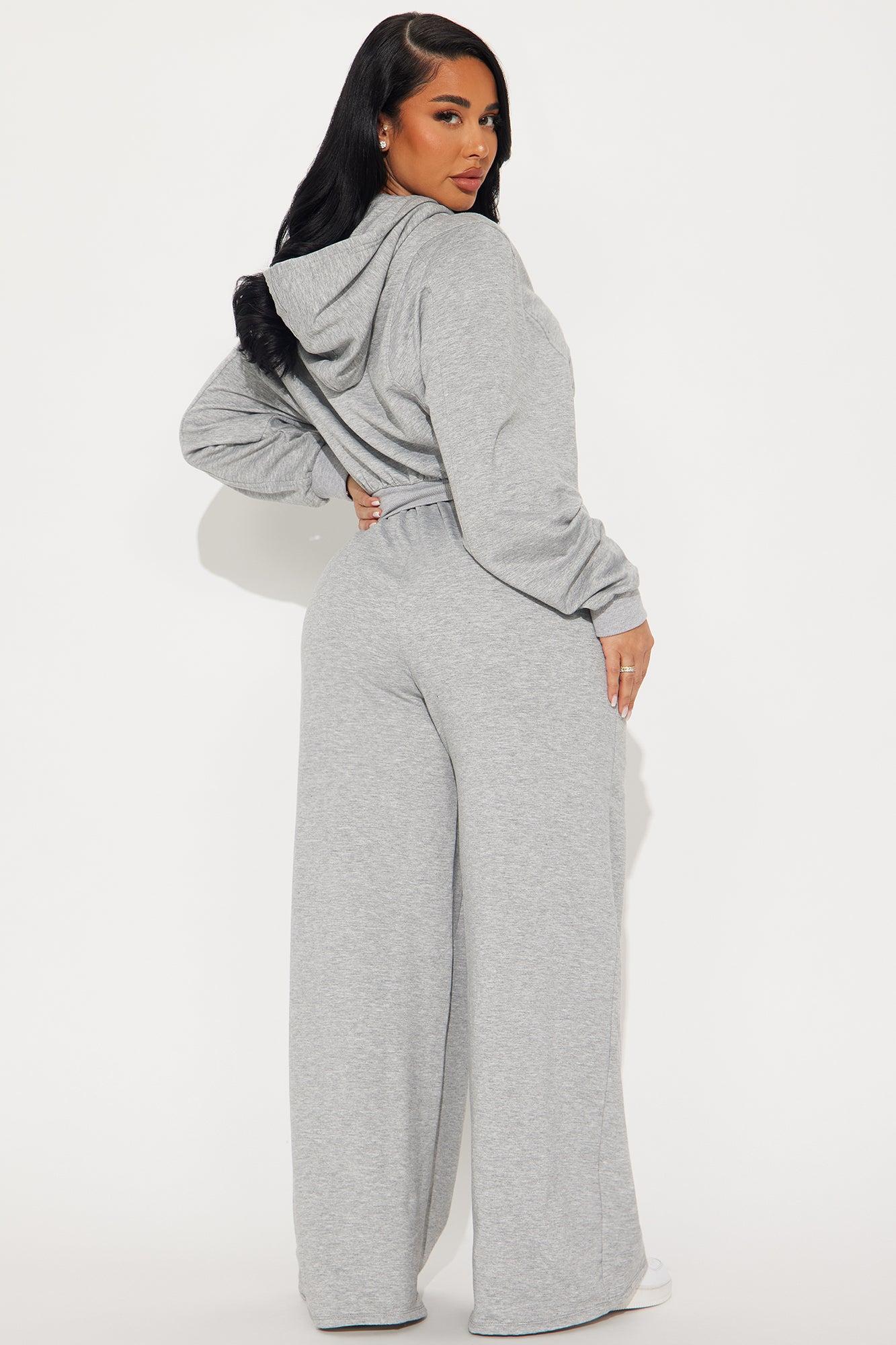 Savannah Fleece Pant Set - Heather Grey Product Image