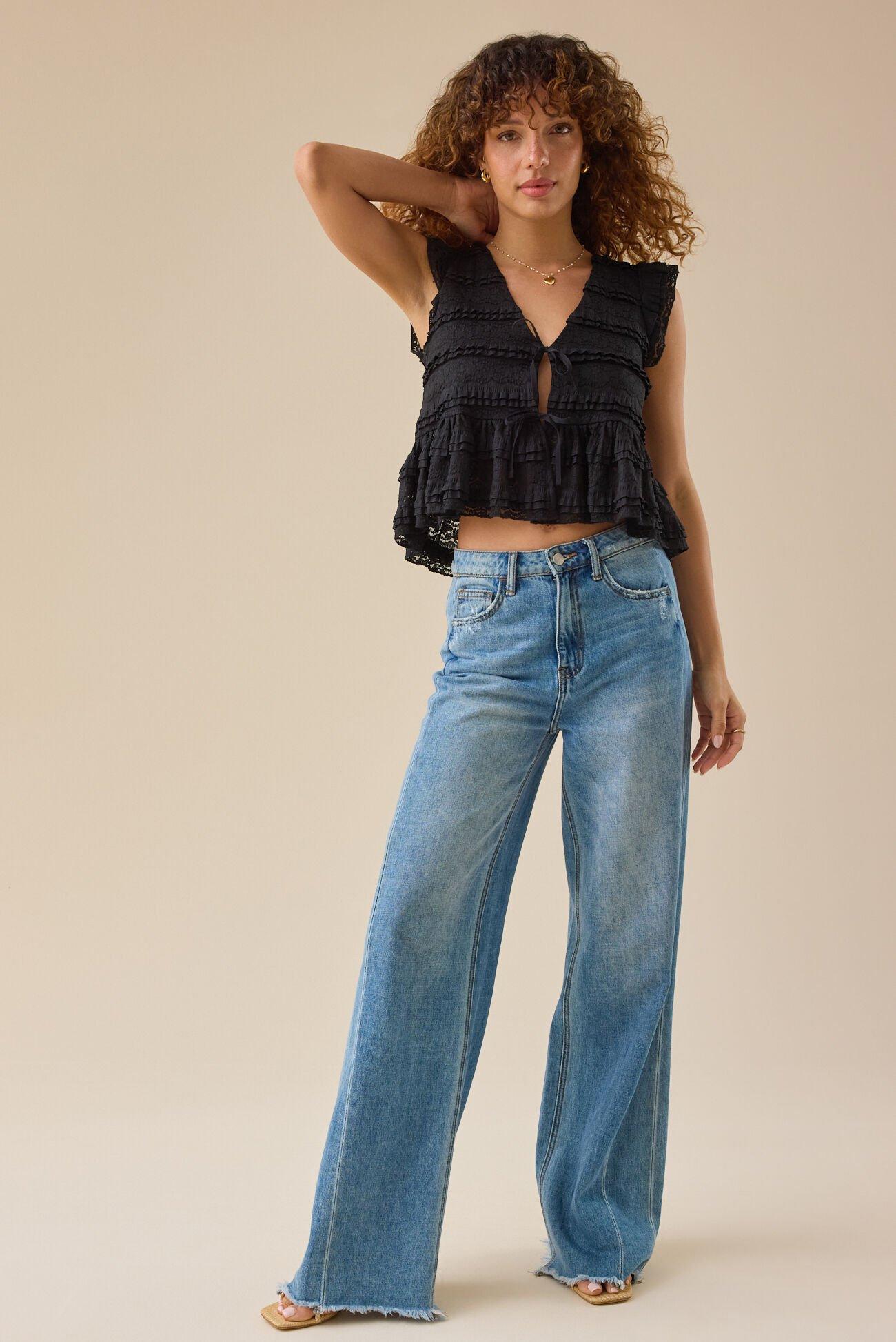 Madelin Ruffle Tie Front Top Product Image