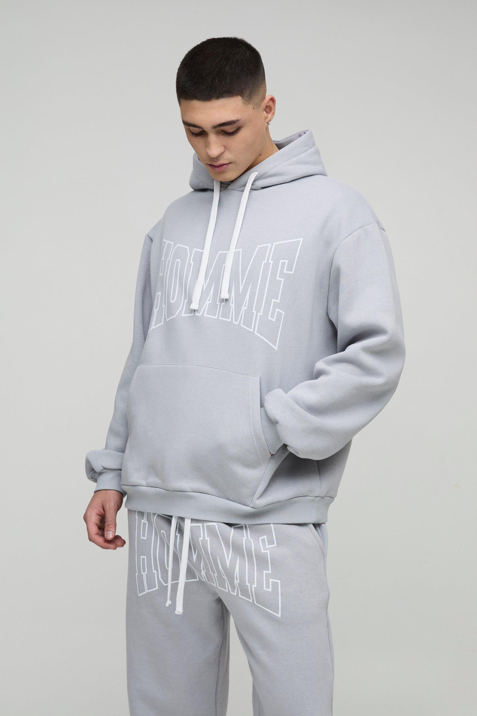 Oversized Fit Homme Print Tracksuit | boohooMAN USA Product Image