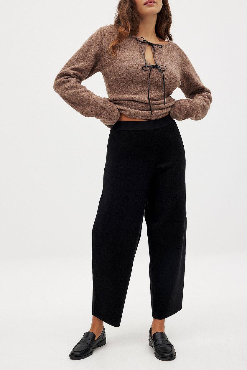 Knitted Barrel Trousers Product Image