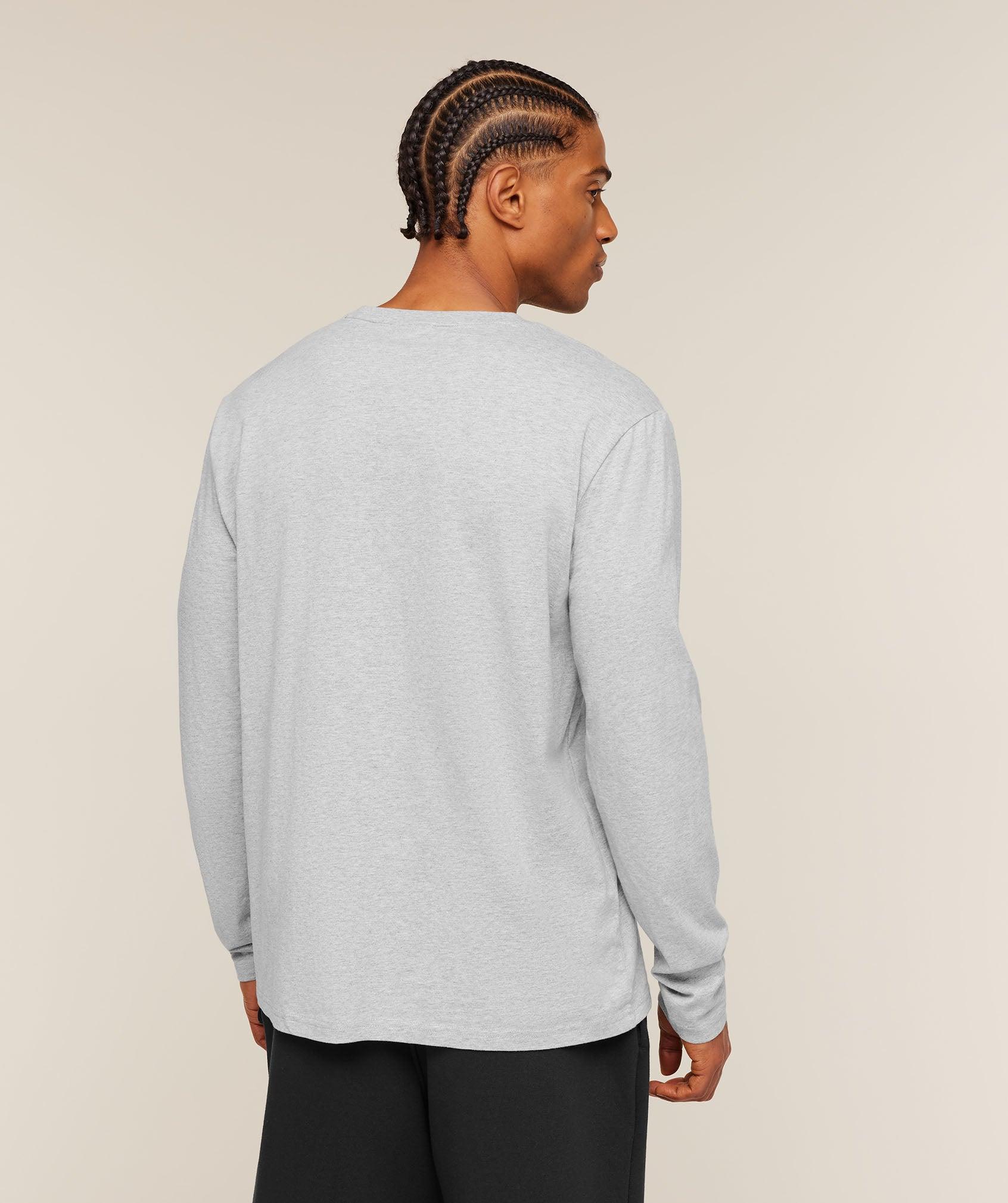 Gymshark Crest Long Sleeve T-Shirt - Light Grey Marl Male Product Image