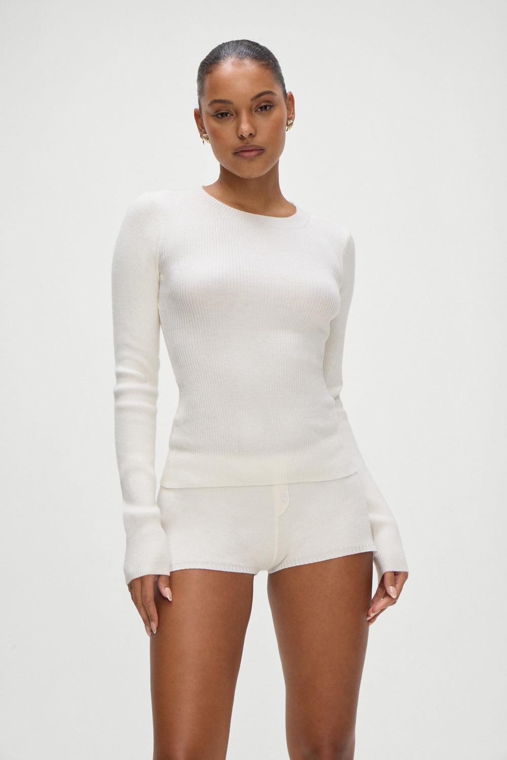Riley Knit Sweater - White Product Image
