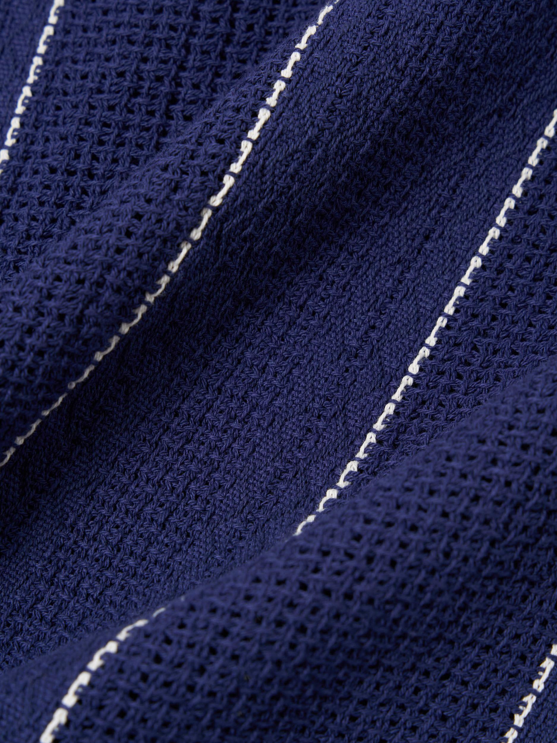 Navy Reef Stripe Cotton Road Shirt Product Image