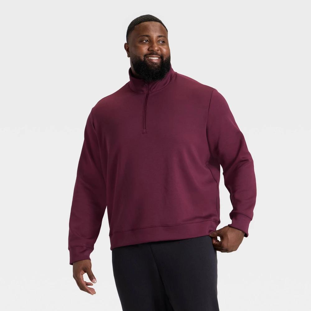 Men's Big Spacer Half Zip Sweatshirt - All In Motion™ Teal Blue 3XL Product Image