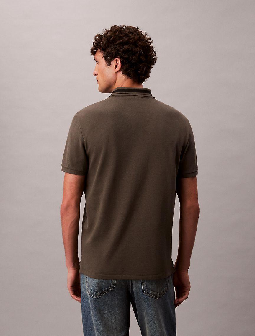 Monogram Logo Pique Tipped Classic Polo Shirt Product Image