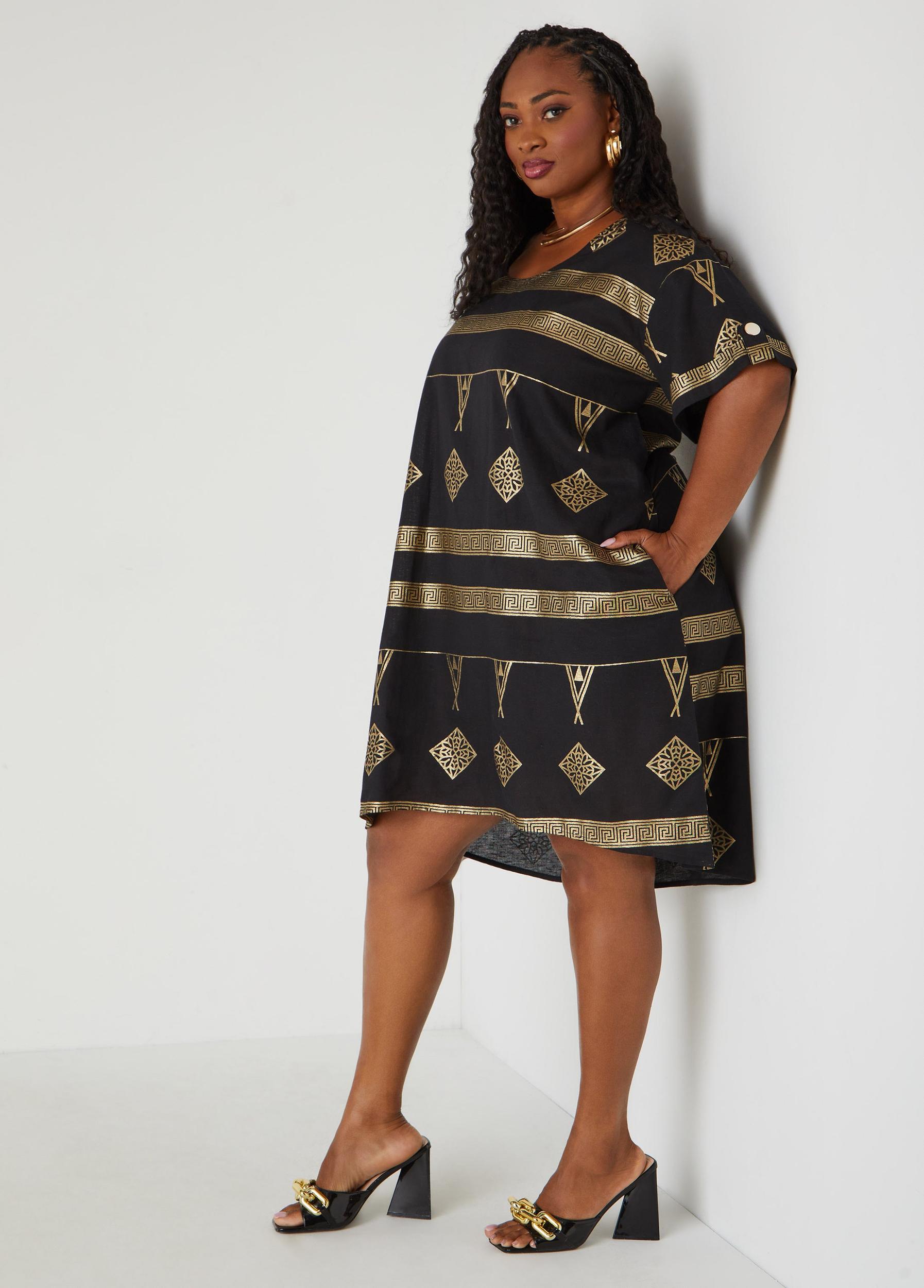 Metallic Print Dress Product Image