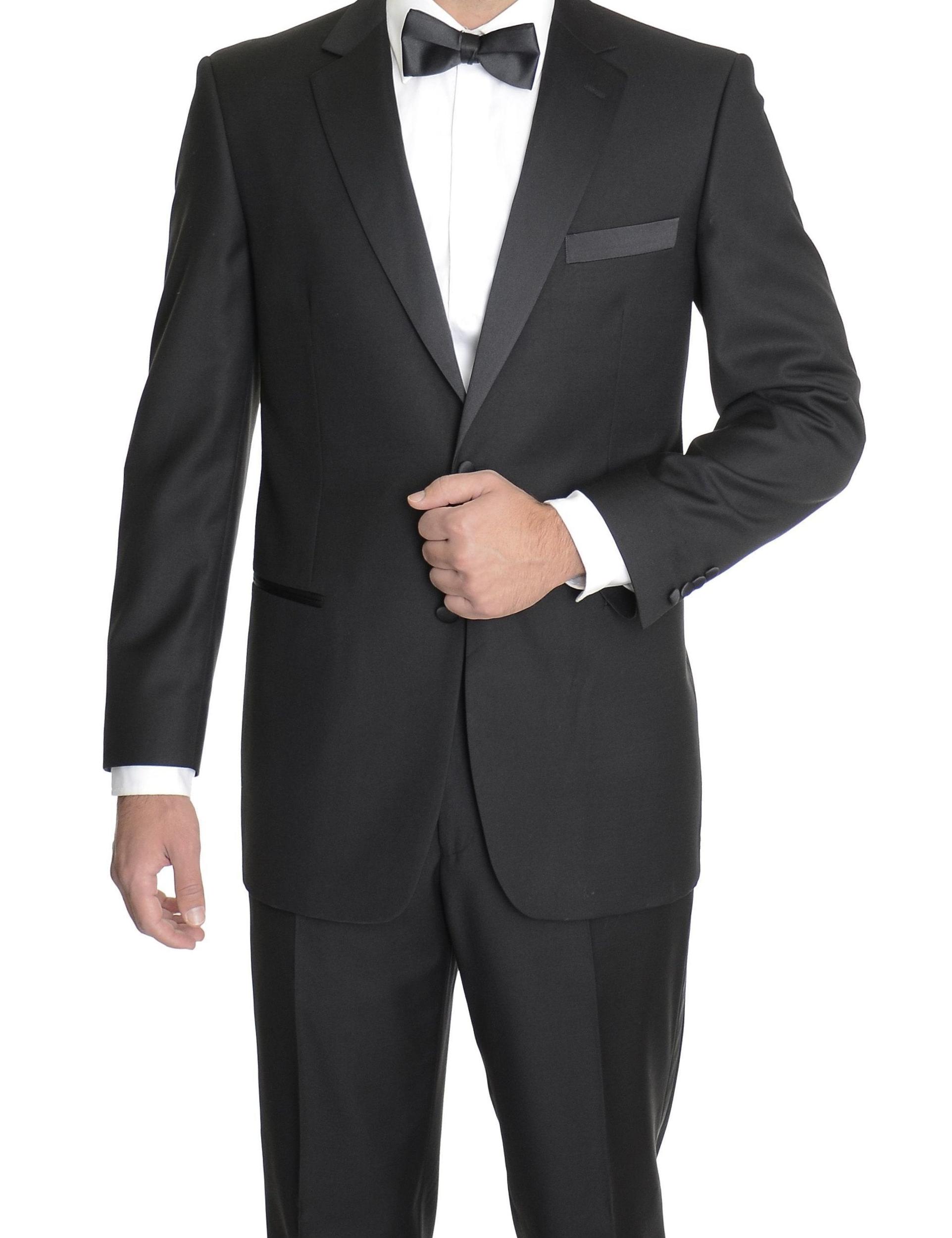 (36S, 40L, 42R, 48S, 58R) Regular Fit 2 Piece Black Tuxedo Product Image