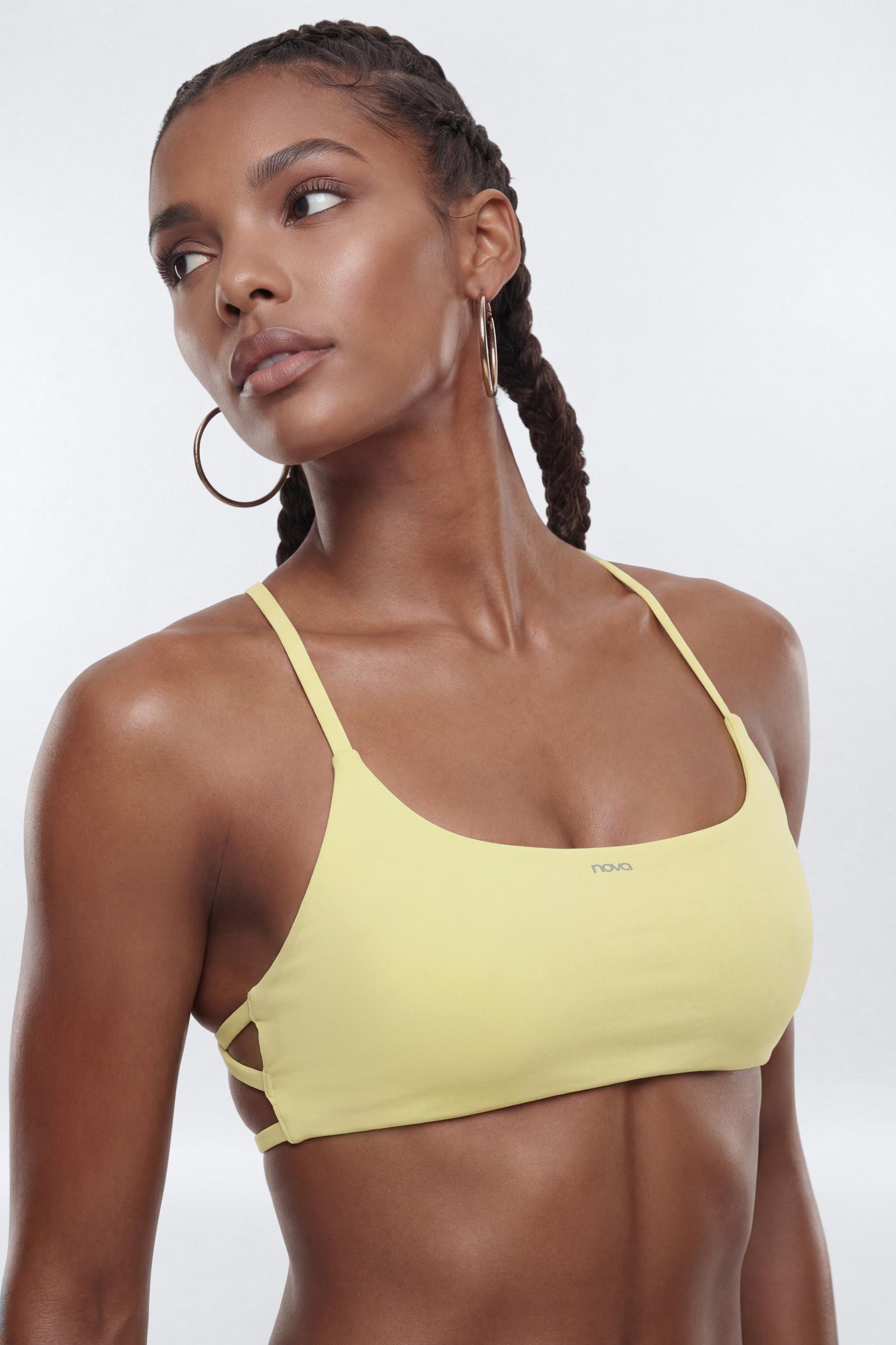 CloudForm™ Strappy Back Sports Bra - Yellow Female Product Image
