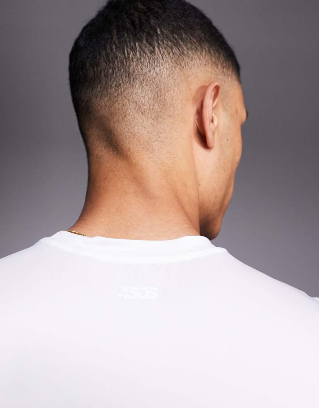 4505 Icon training quick dry muscle fit tank top in white  Product Image