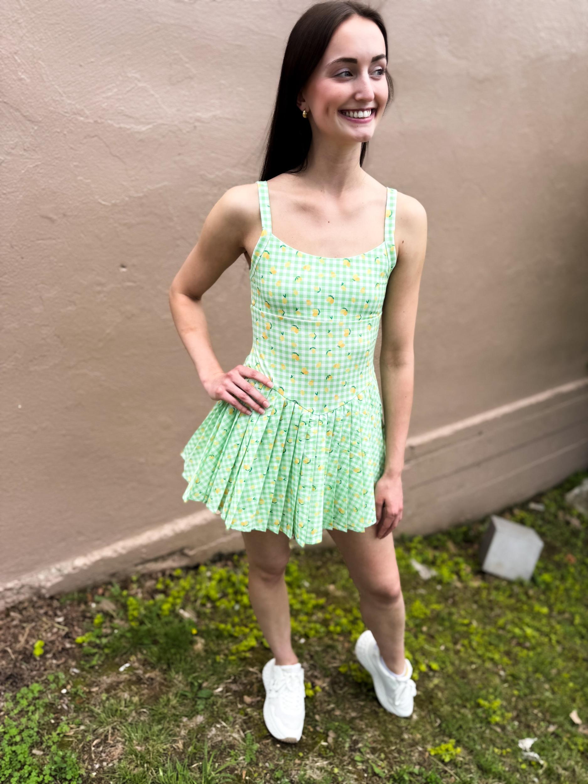 Gingham Lemon Sporty Romper Product Image