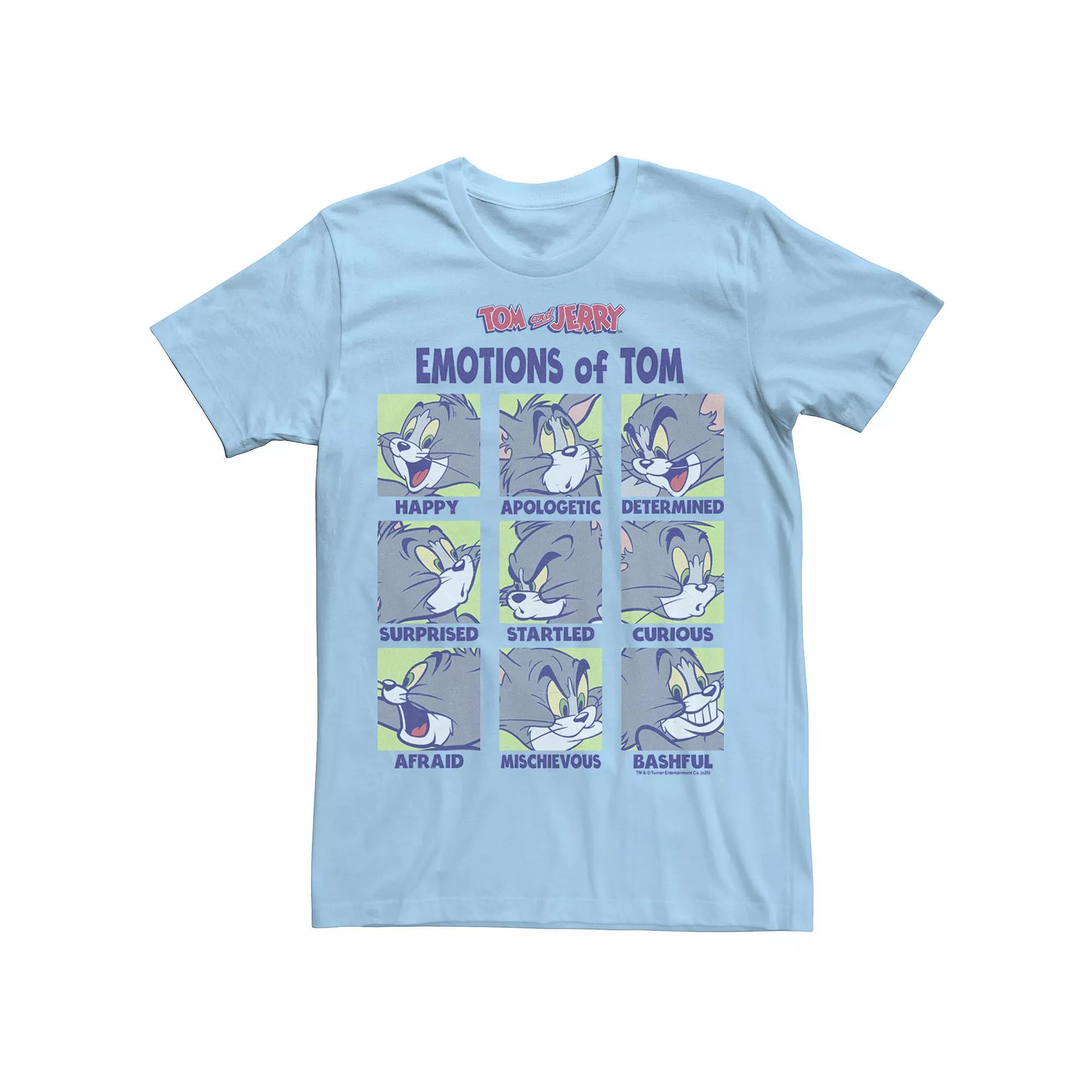 Mens Tom And Jerry The Many Emotions Of Tom Portrait Panels Tee, Men's,  Product Image
