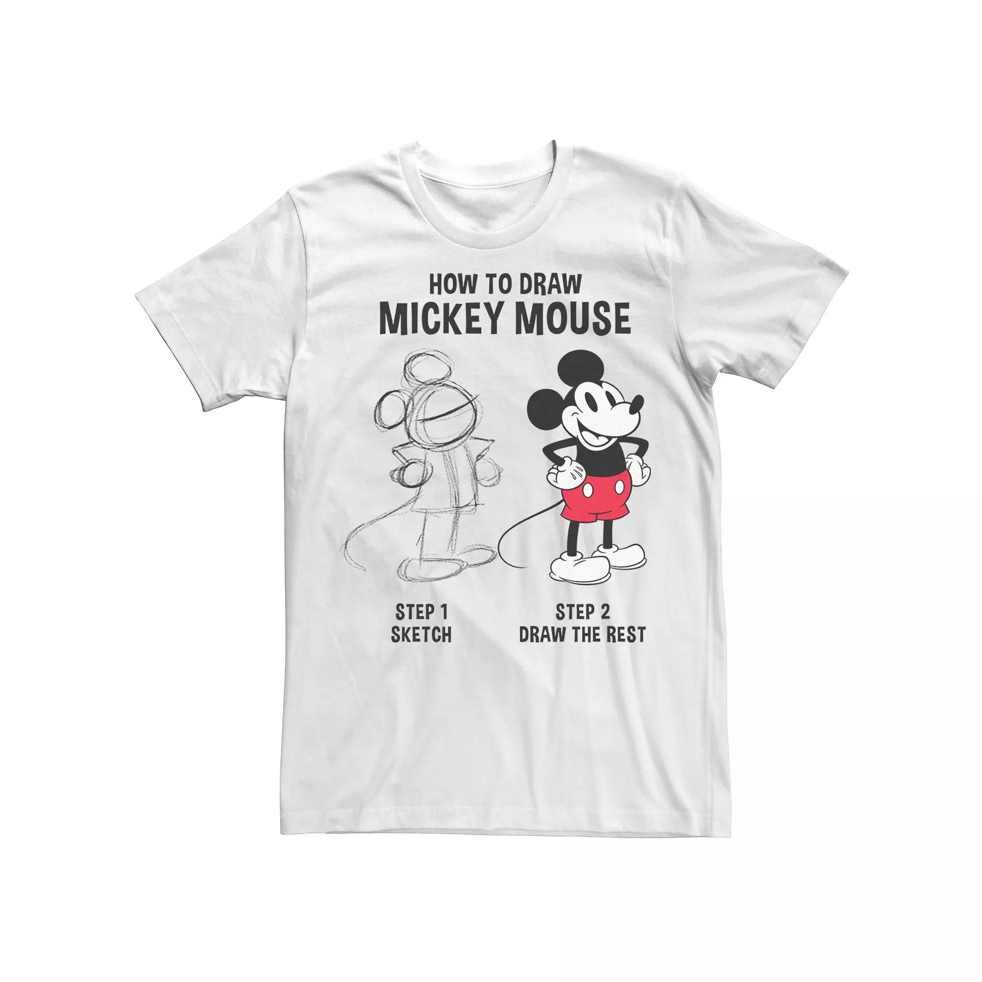 Disney's Mickey Mouse How to Draw Mickey Men's Tee,  Product Image