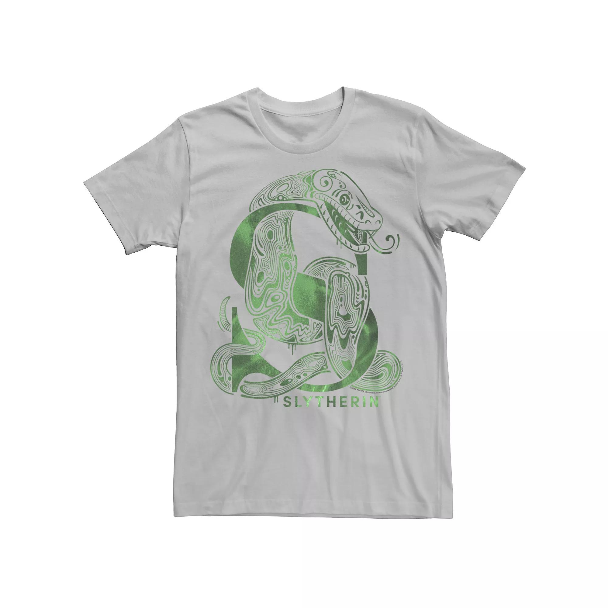 Men's Harry Potter Deathly Hallows 2 Slytherin Green Hue Logo Tee,  Product Image