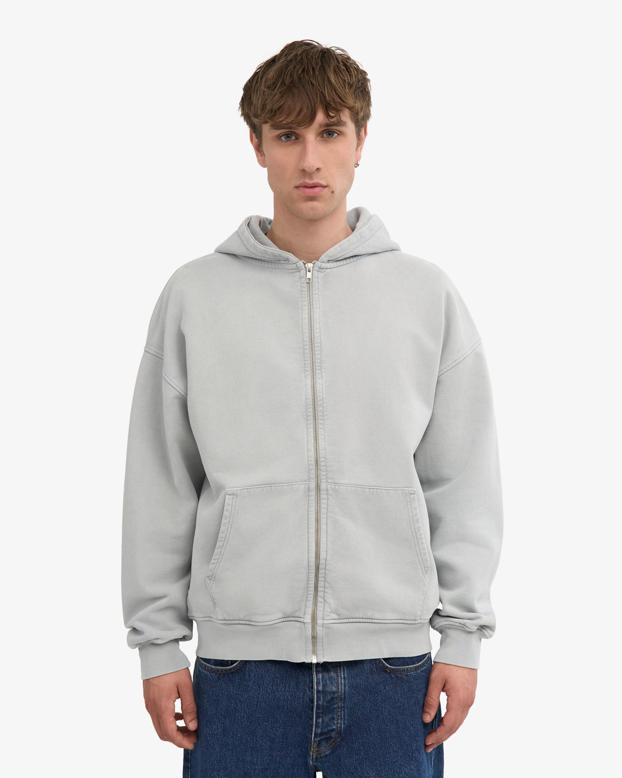 Organic Oversized Zip Hood - Faded Grey Product Image