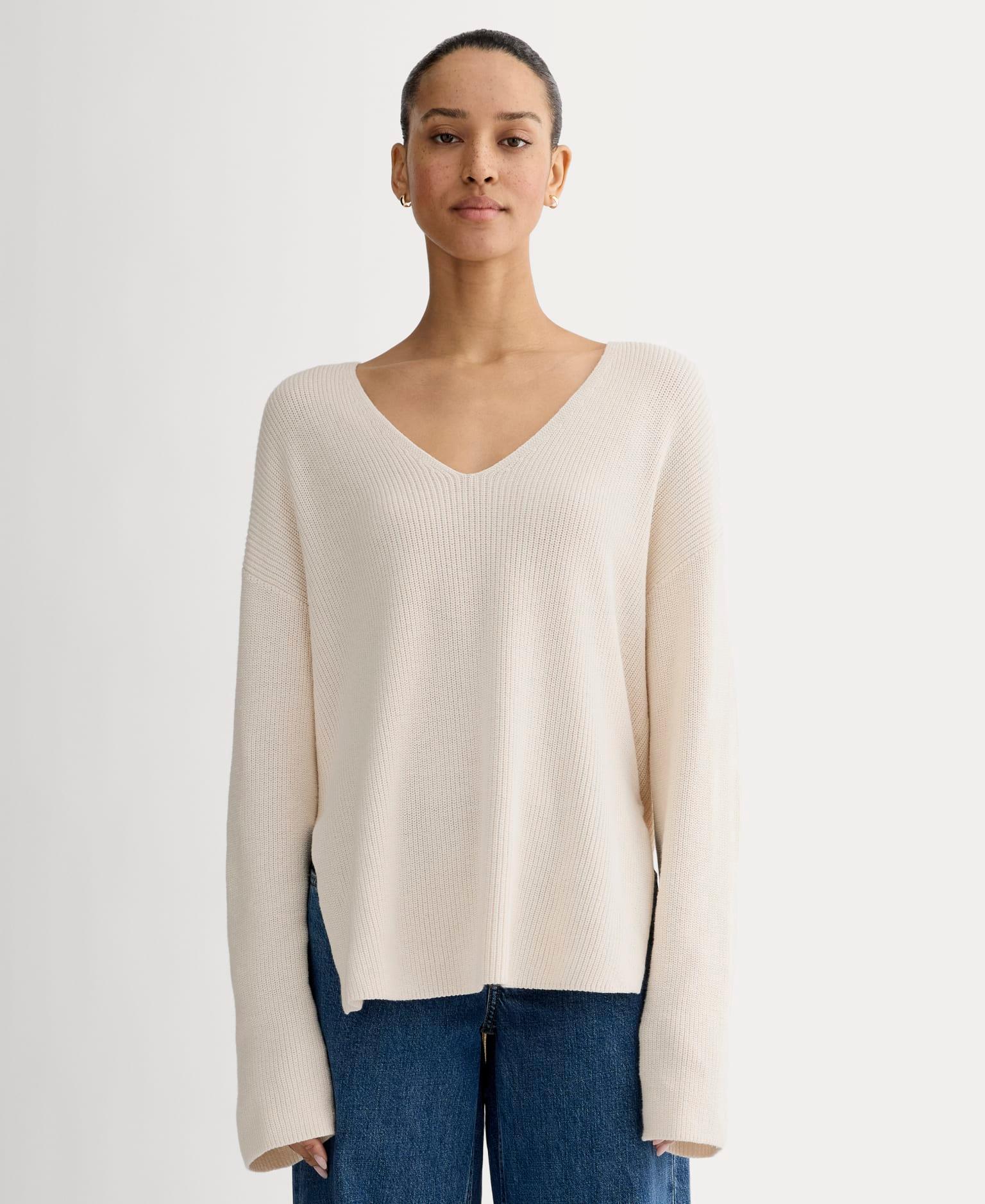 Womens Slouchy V-Neck in Everyday Cotton T-Shirt by Everlane Product Image