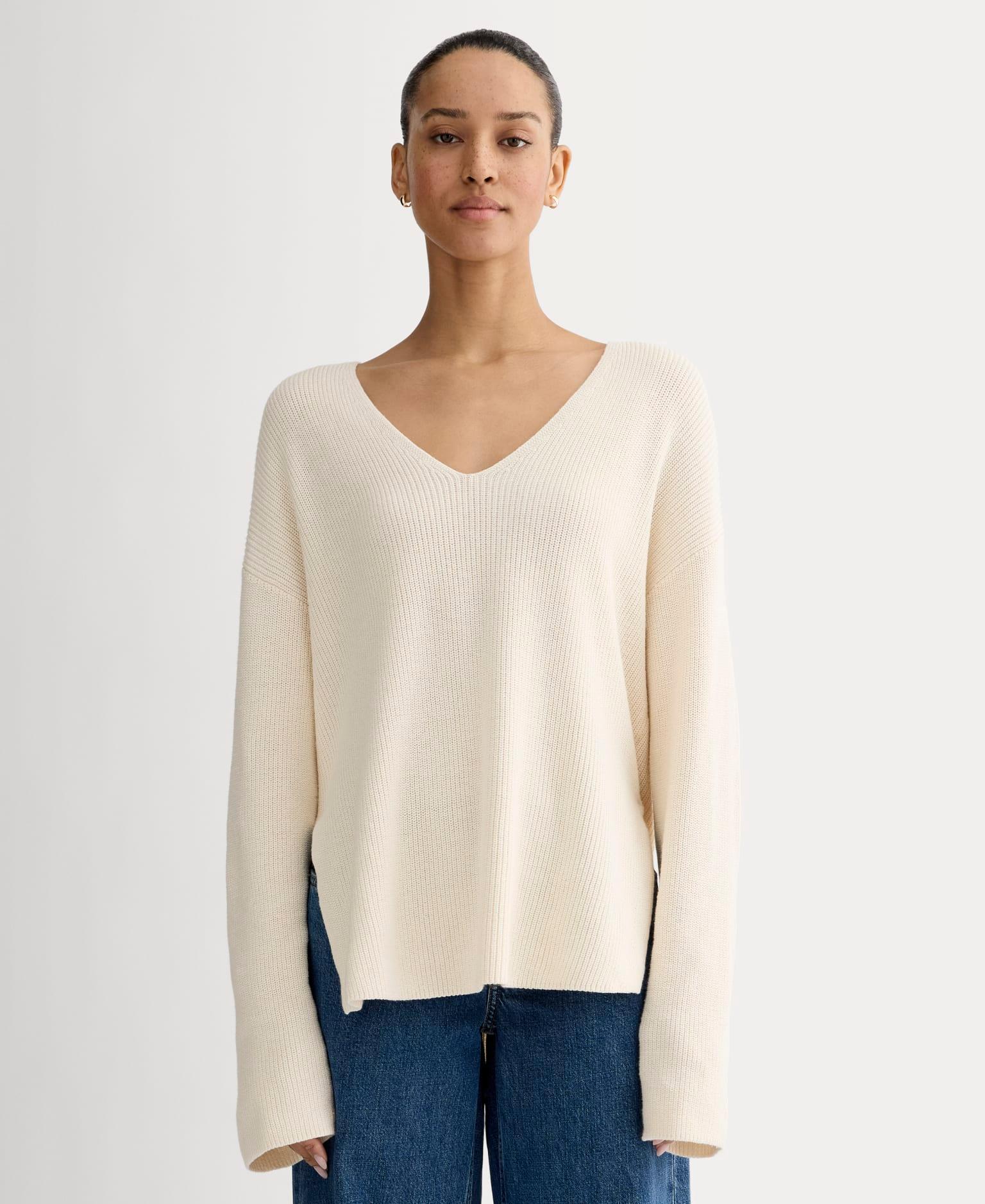 Womens Slouchy V-Neck in Everyday Cotton T-Shirt by Everlane Product Image