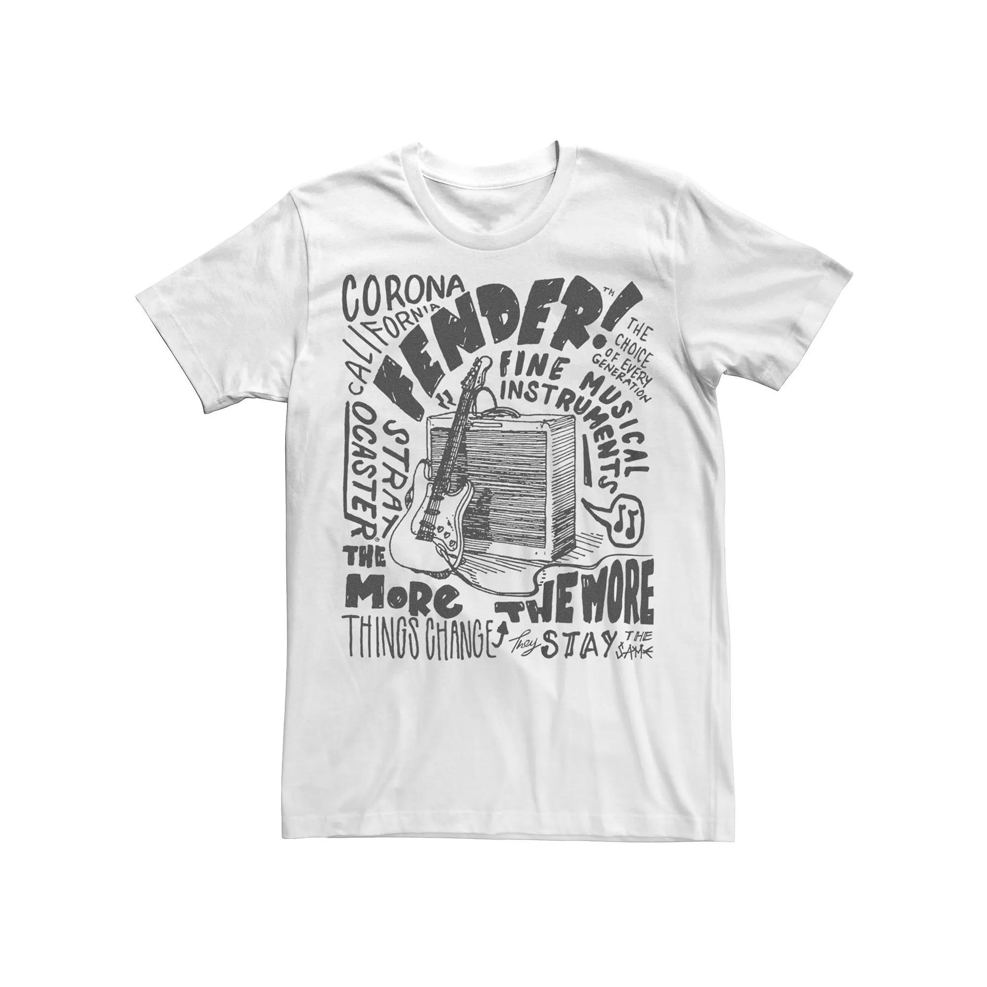 Men's Fender Guitar And Amp Marker Draw Poster Graphic Tee,  Product Image
