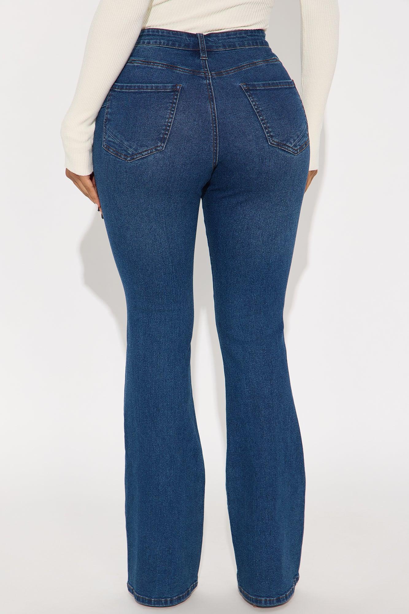 Vibe Check Curvy Stretch Bootcut Jeans  - Dark Denim Product Image