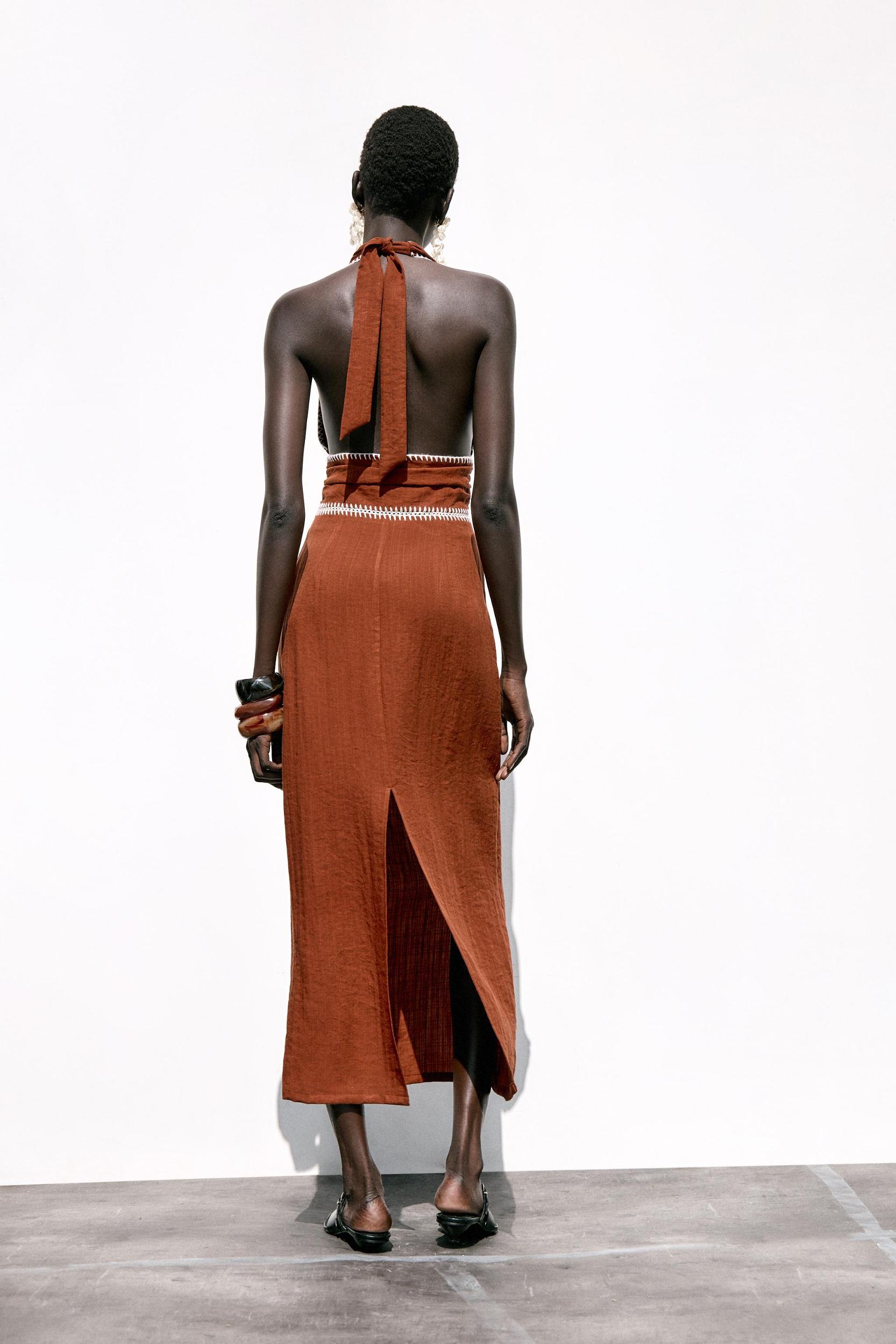 EMBROIDERED MIDI DRESS Product Image