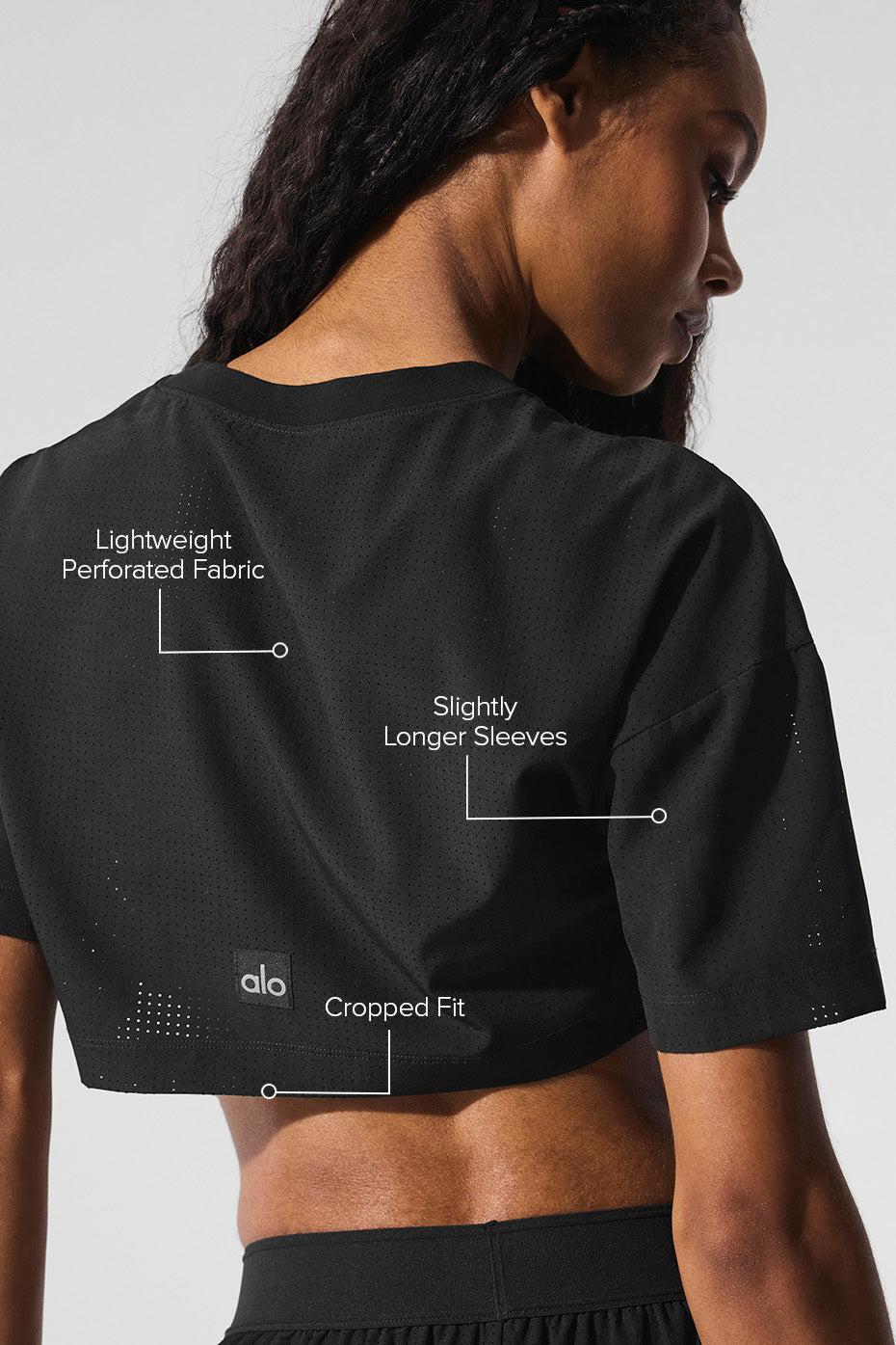 Mesh Cropped Mirage Tee - Black Female Product Image