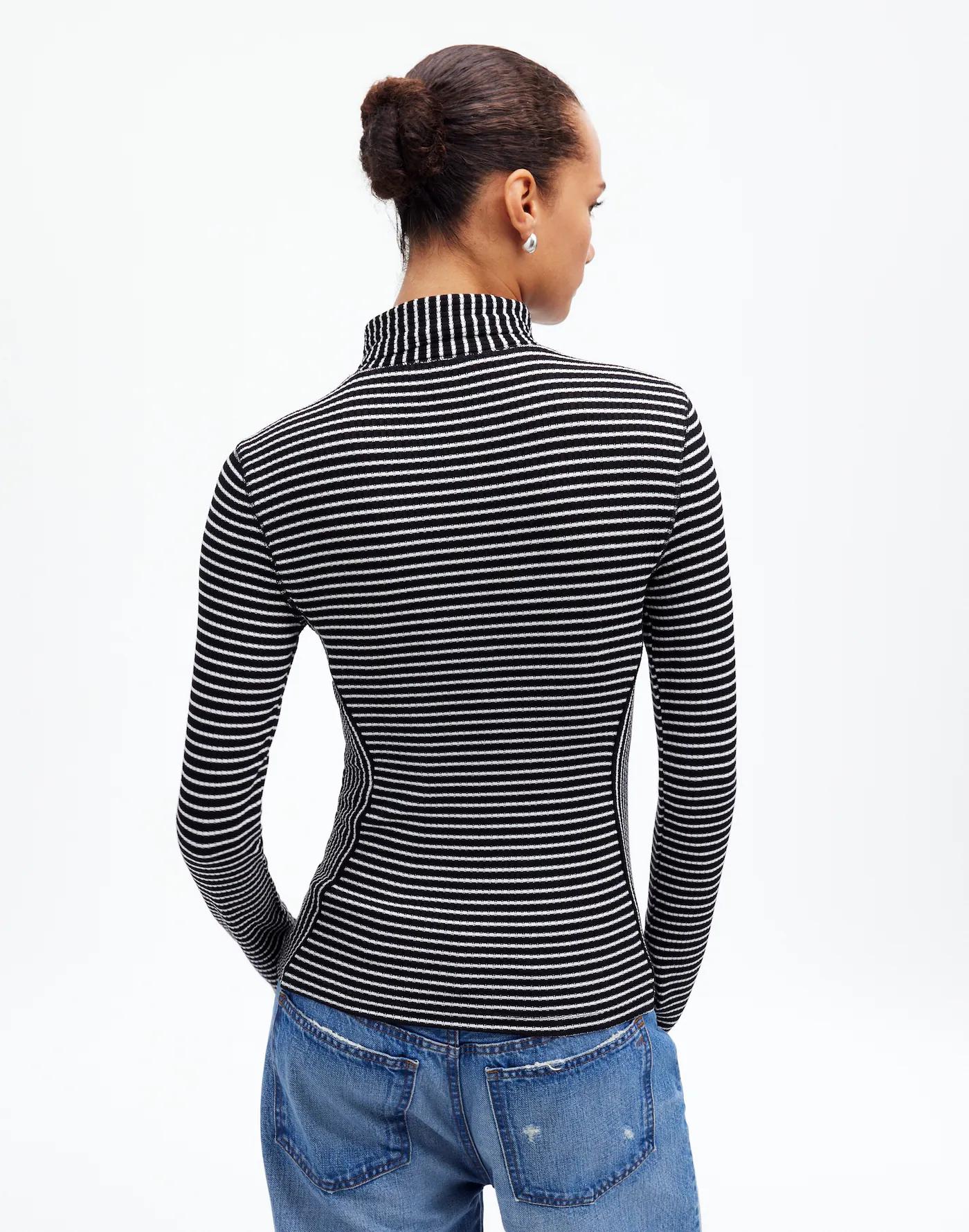 Ribbed Turtleneck Long-Sleeve Tee Product Image