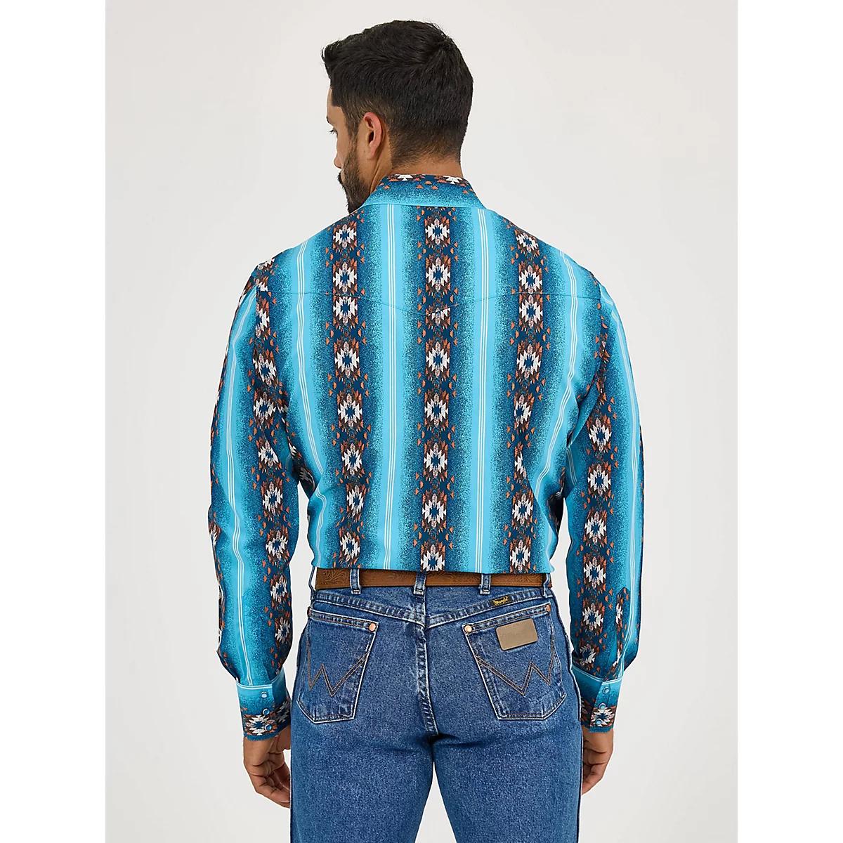 Men's Checotah® Long Sleeve Western Snap Printed Shirt in Ocean Product Image