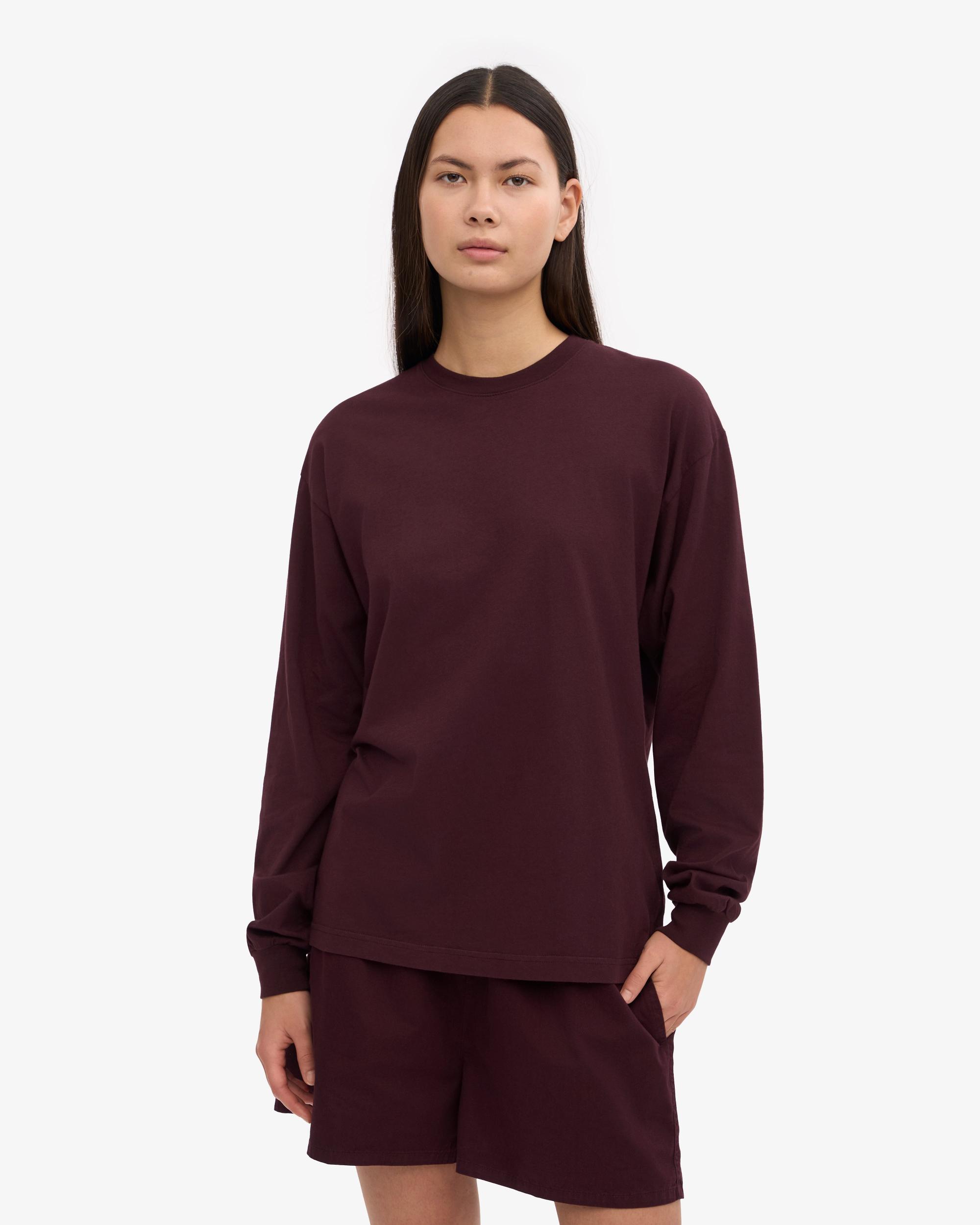 Oversized Organic LS T-Shirt - Oxblood Red Product Image
