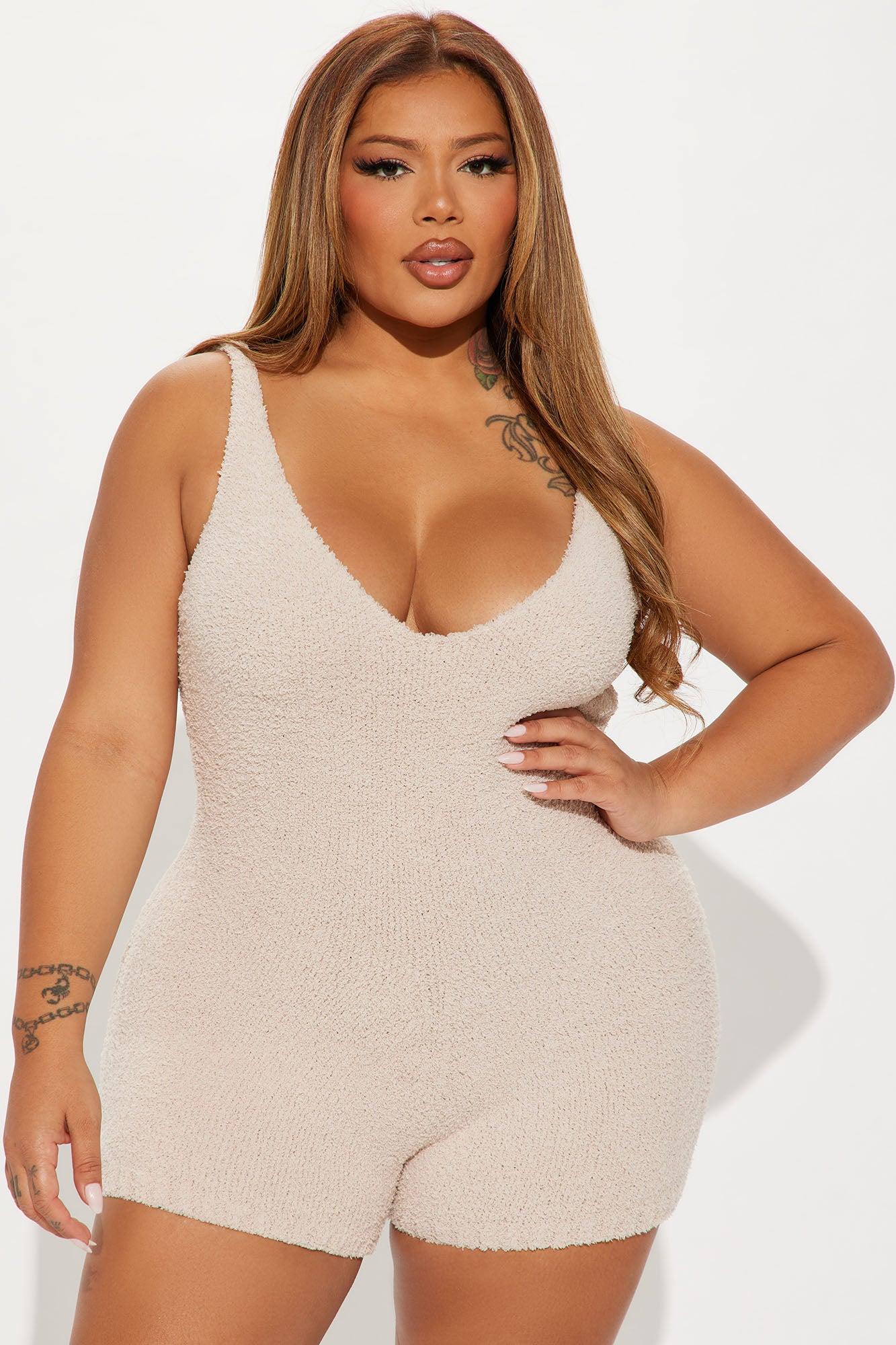 Living In It 2 Piece Romper Set - Taupe Product Image