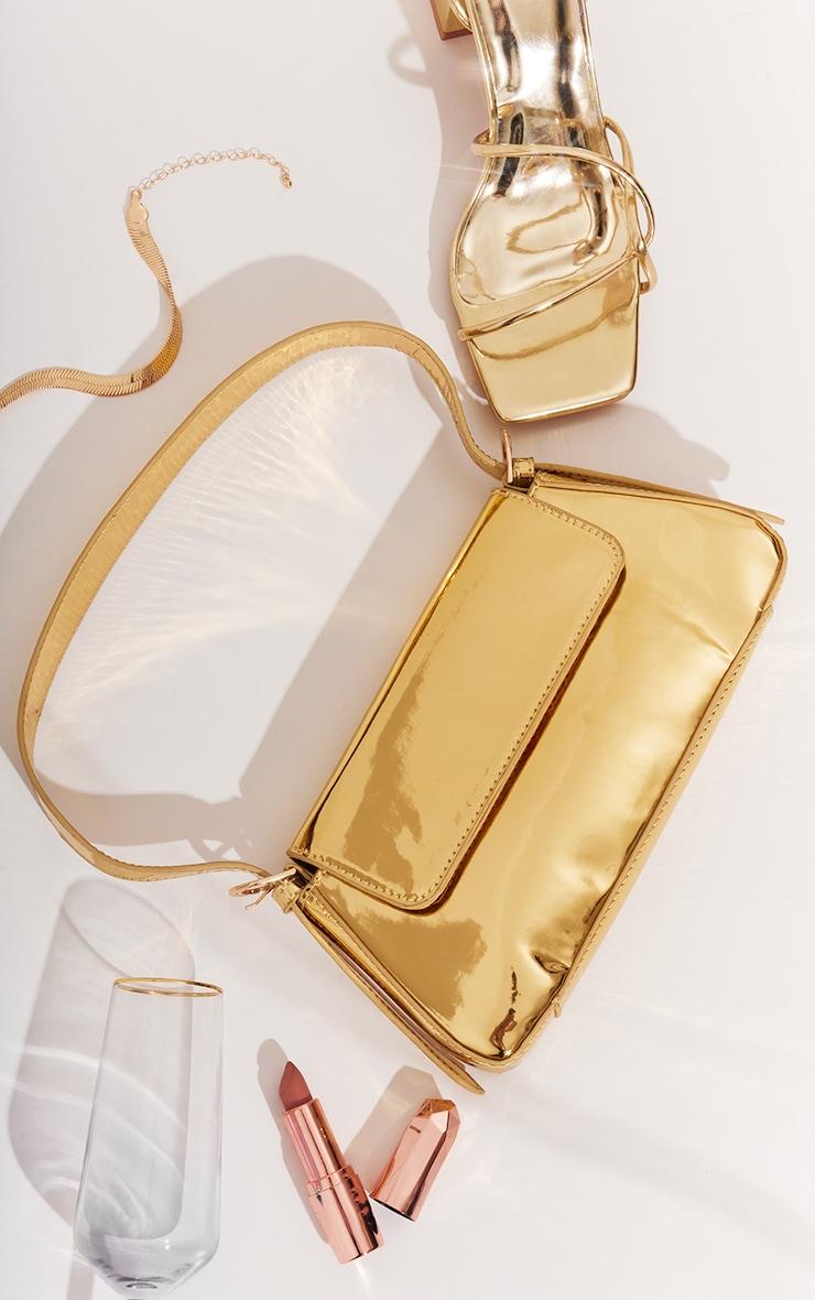 Gold Metallic Trapeze Shoulder Bag Product Image