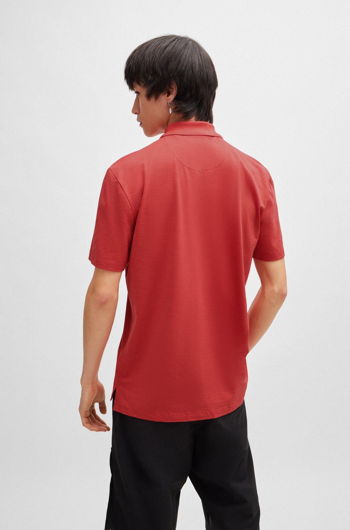 Cotton-blend polo shirt with zip placket Product Image