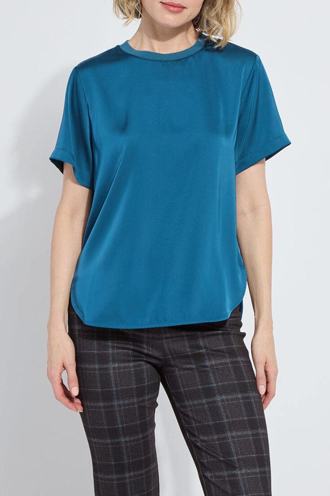 Aline Crew Neck Mix Media Top Product Image