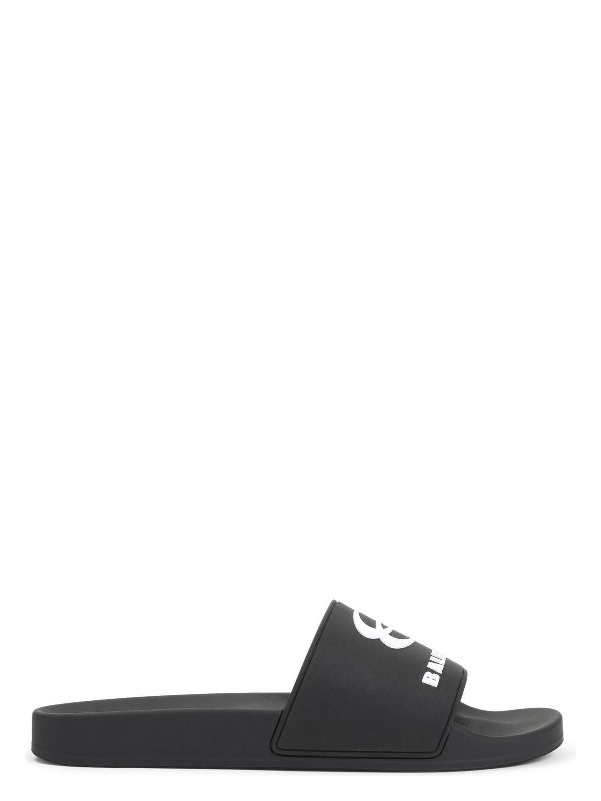 BALENCIAGA Rubber Slide Sandals For The Pool Men In Black White Product Image
