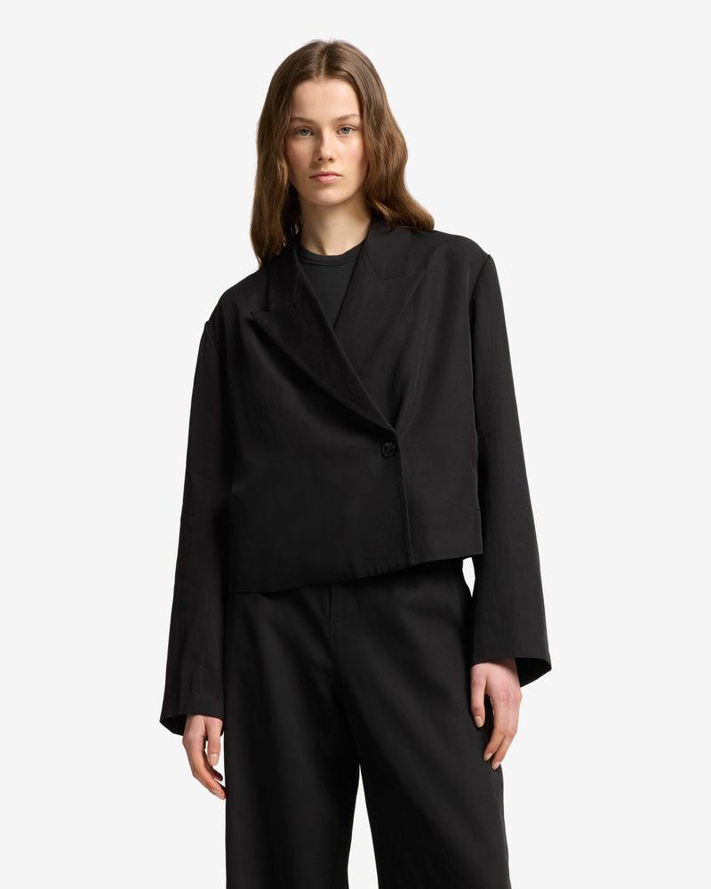 Cropped Linen Blend Blazer Product Image