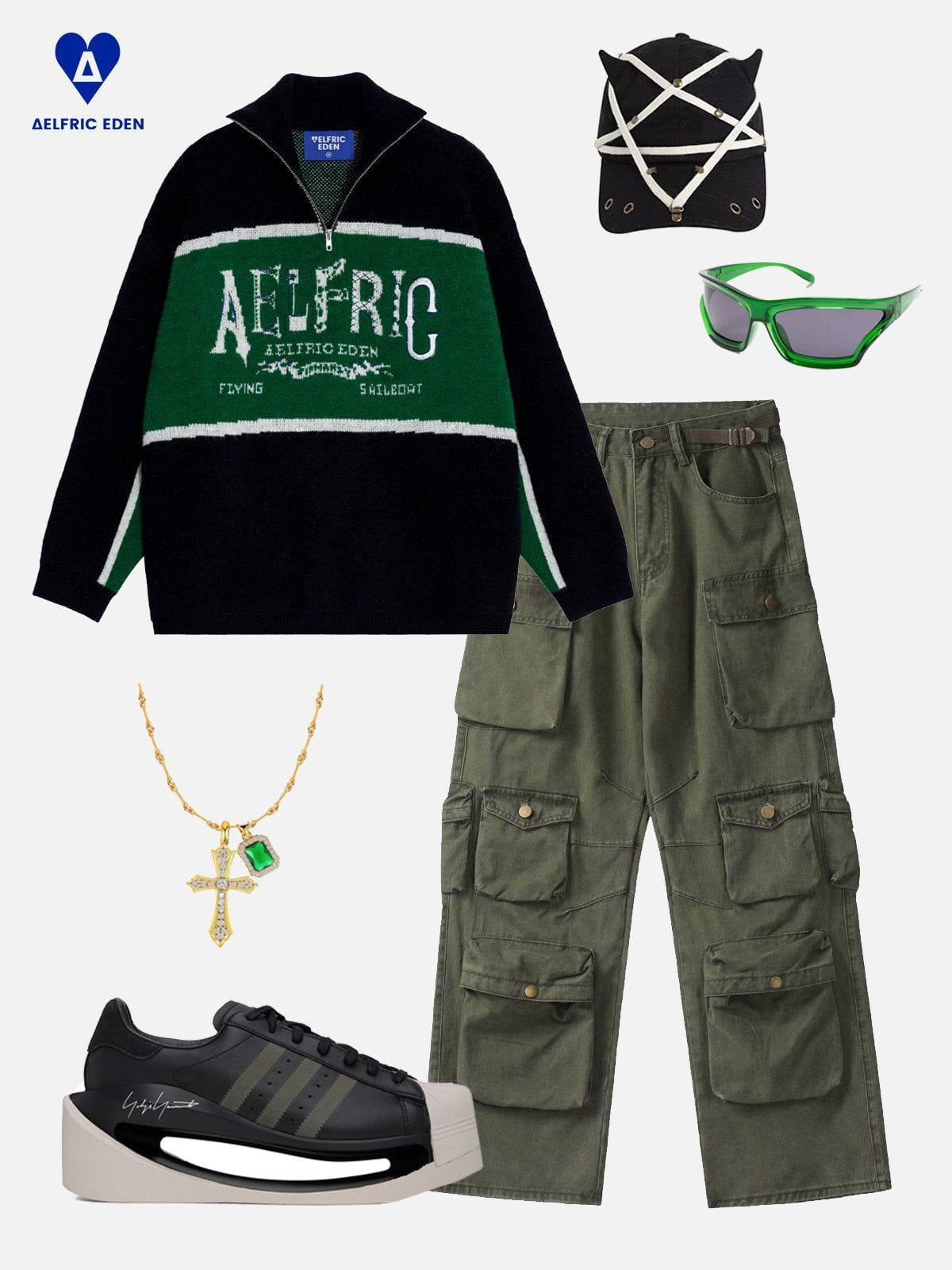 Aelfric Eden Jacquard Half Zip Sweater Product Image