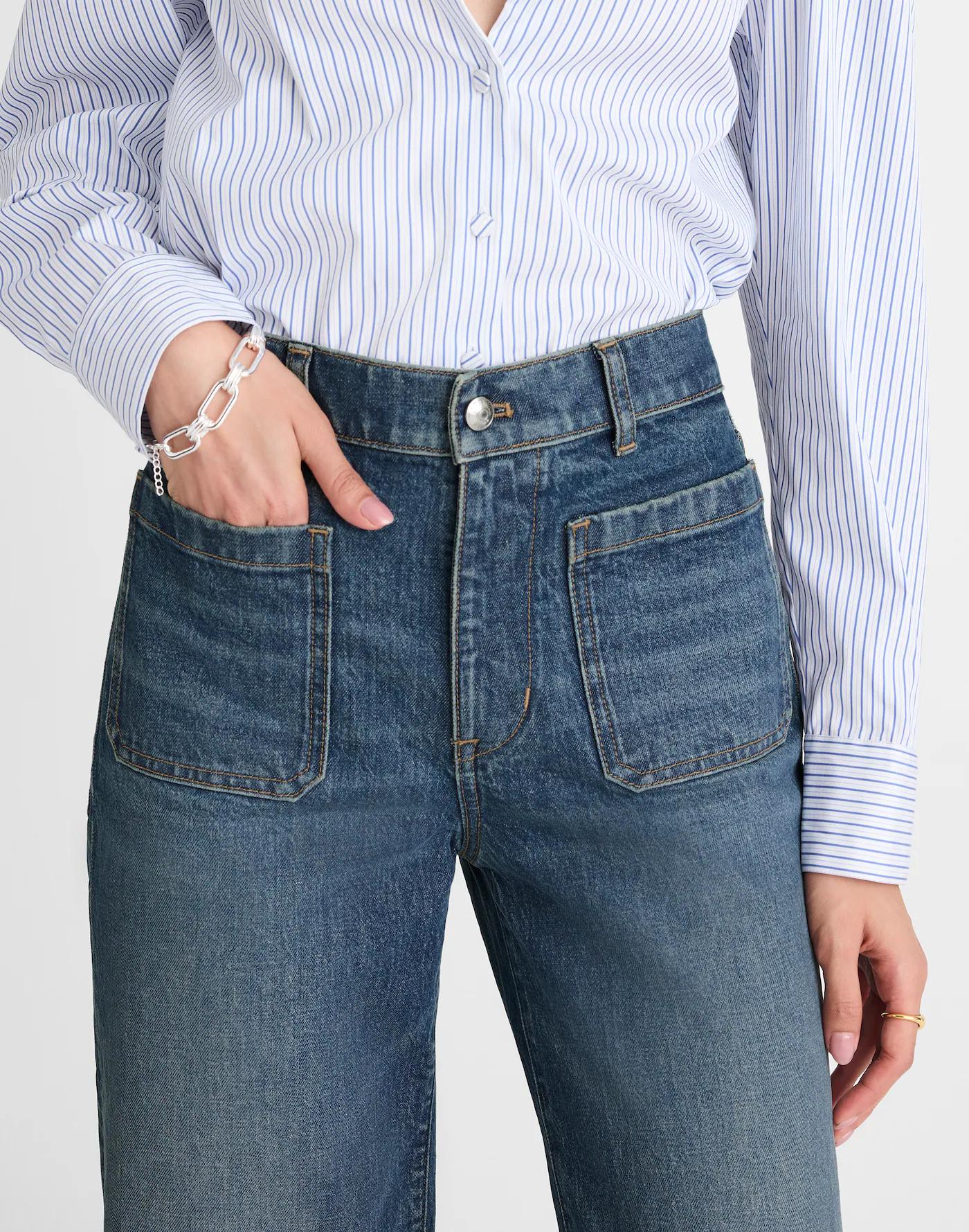 The Emmett Wide-Leg Full Length Jean: Patch Pocket Edition Product Image