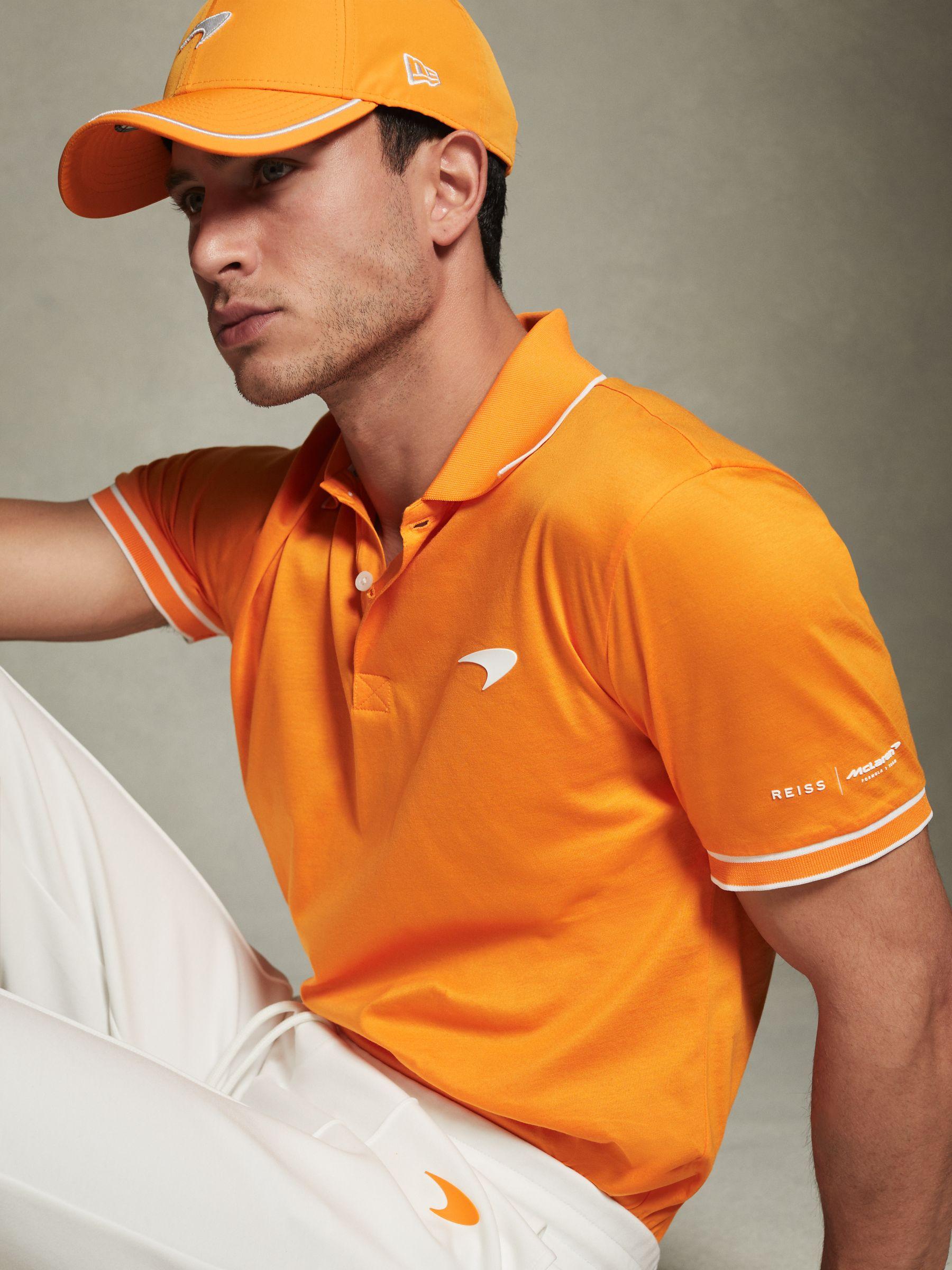 McLaren F1 Mercerised Cotton Polo Shirt in Papaya Product Image