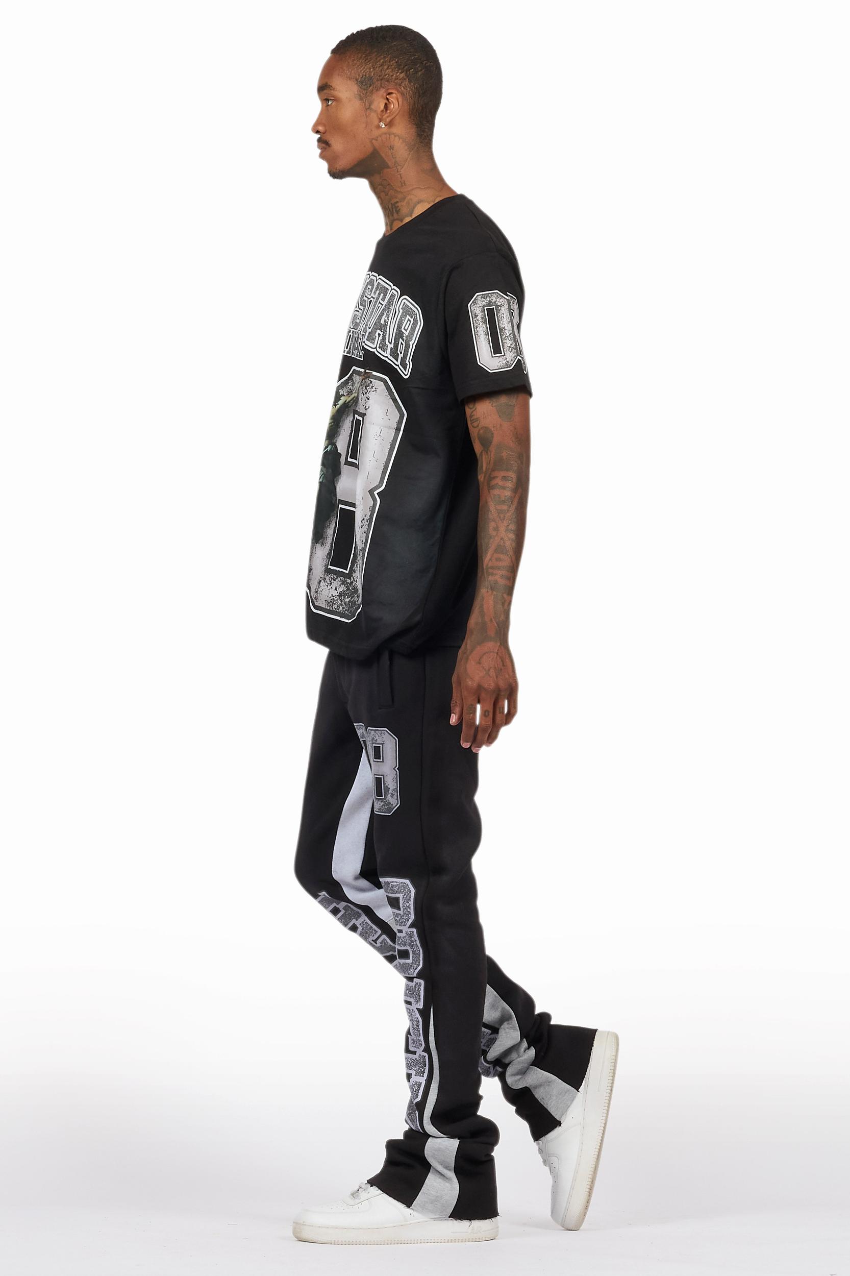 Fields Black/White T-Shirt/Stacked Flare Track Set Male Product Image