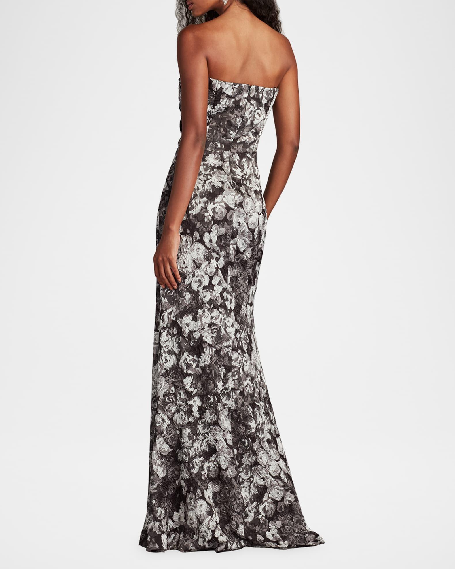 Strapless Floral-Print Column Gown Product Image