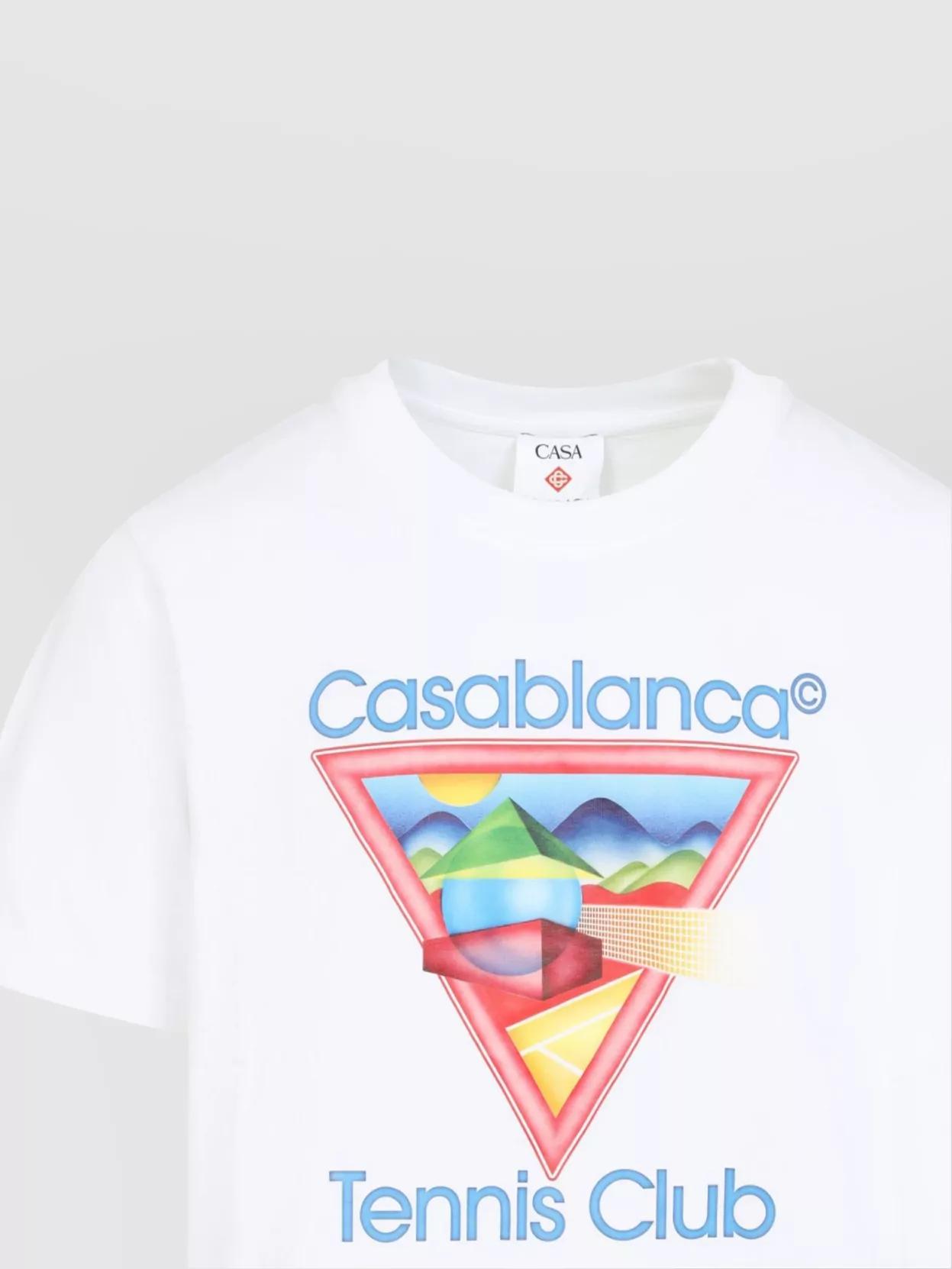 CASABLANCA Cotton Crew Neck T-shirt With Graphic Print In White Product Image