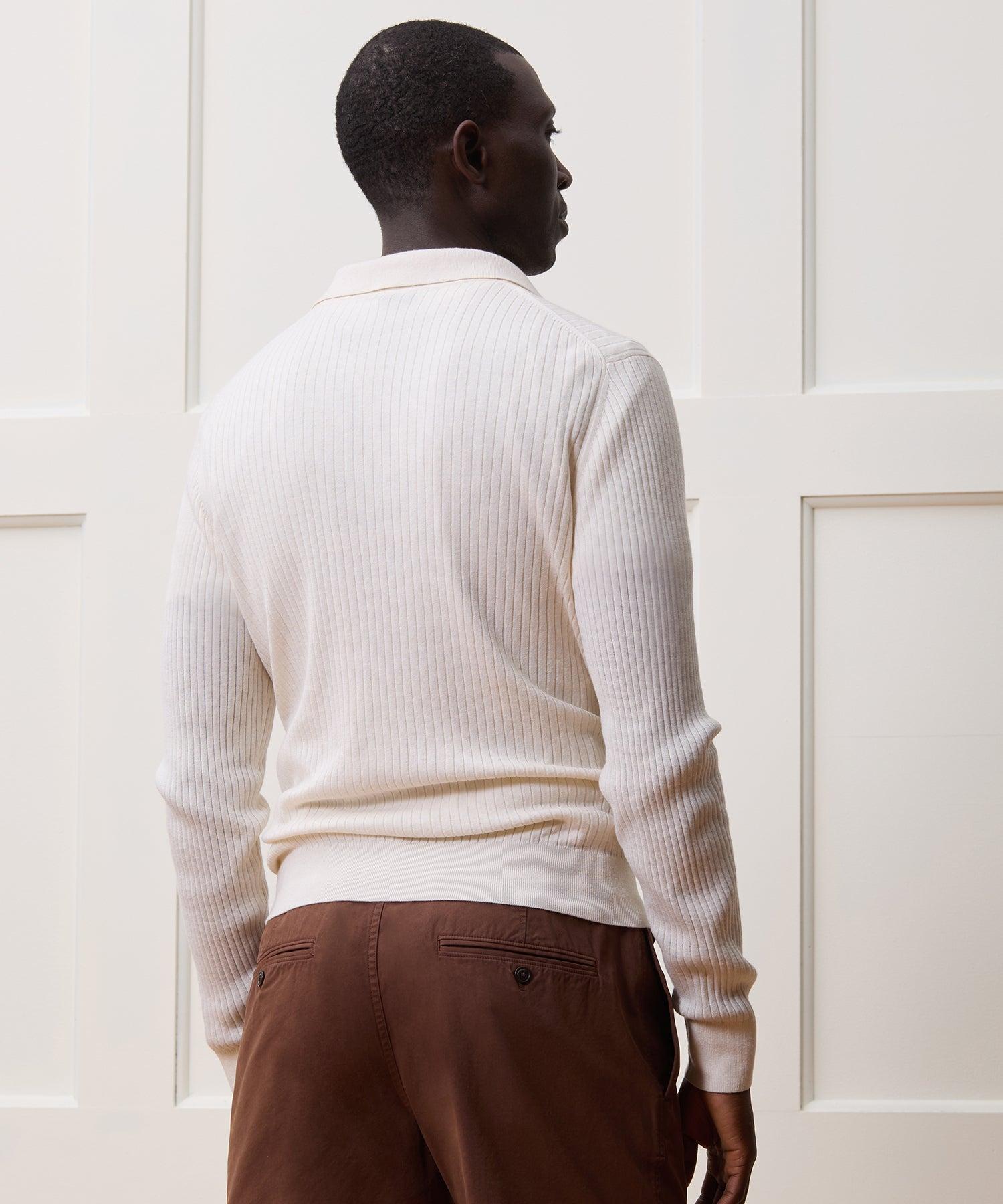 Silk-Cashmere Ribbed Montauk Sweater Polo Product Image