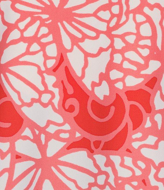 Jude Connally Emerson Petite Wings Print Jude Cloth Knit Point Collar Puffed Sleeve Shift Dress Product Image