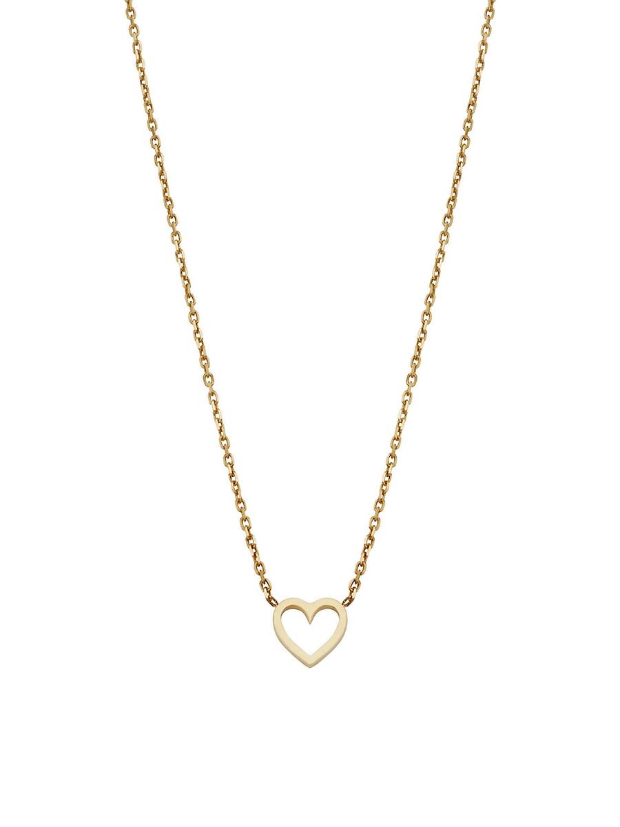 Womens 14K Yellow Gold Open Your Heart Pendant Necklace Product Image