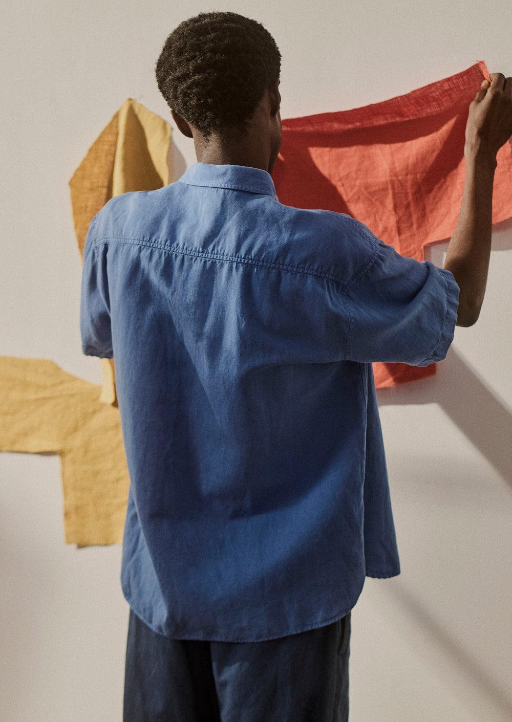 Pullover Short Sleeve Shirt | Sea Blue Product Image