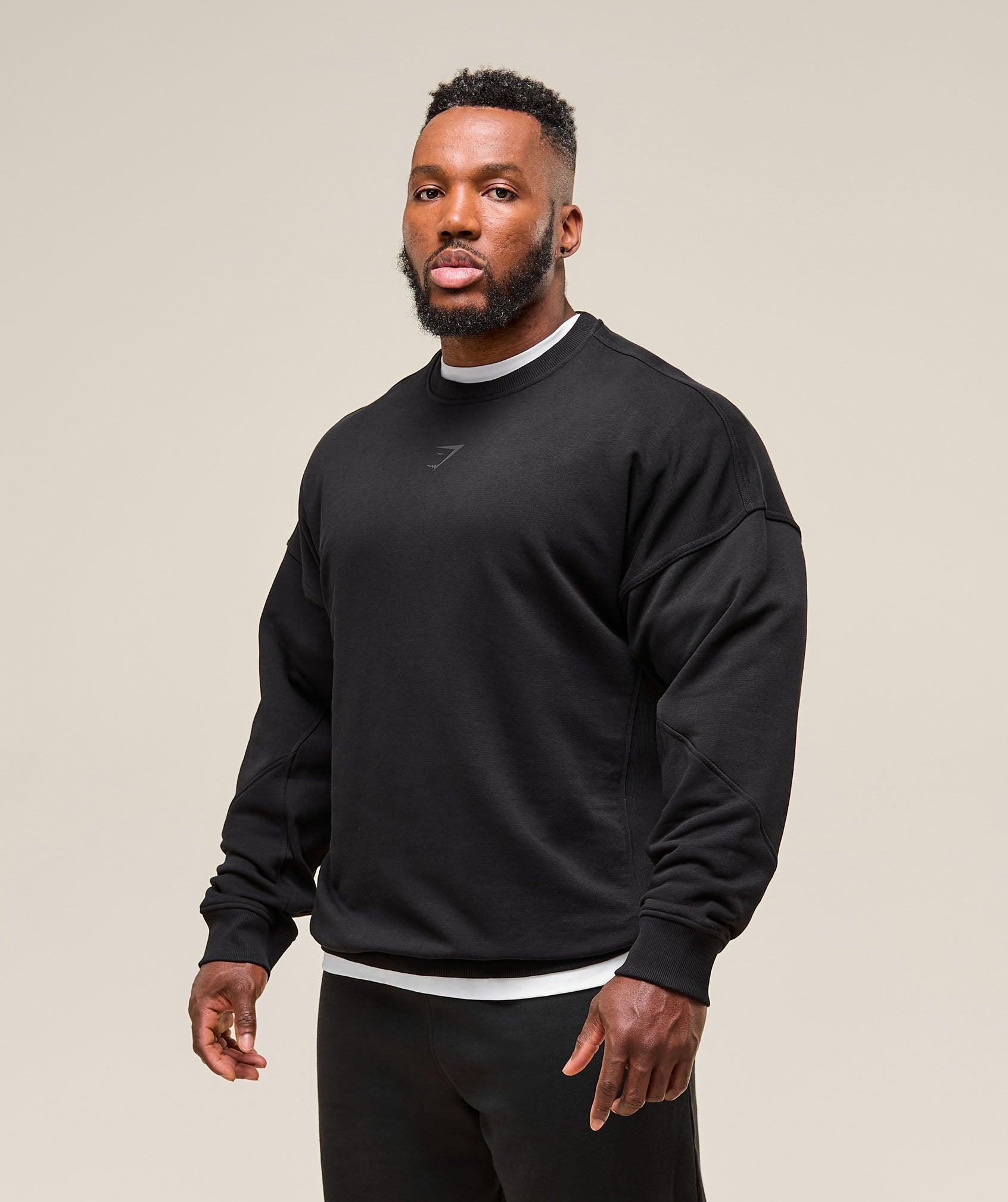 Gymshark Power Crew - Black Male Product Image