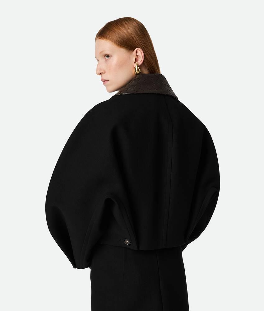 Women's Cotton Cropped Jacket in Black Product Image