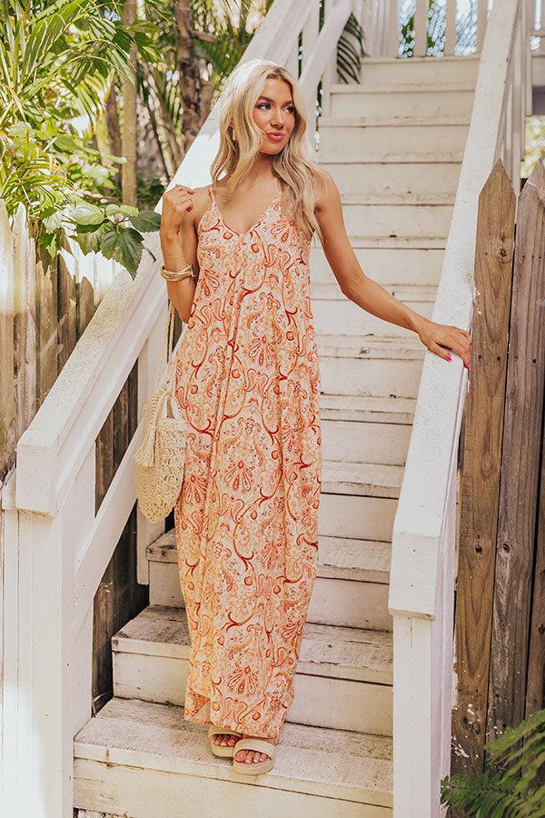 Tranquil Horizon Floral Maxi In Orange Product Image