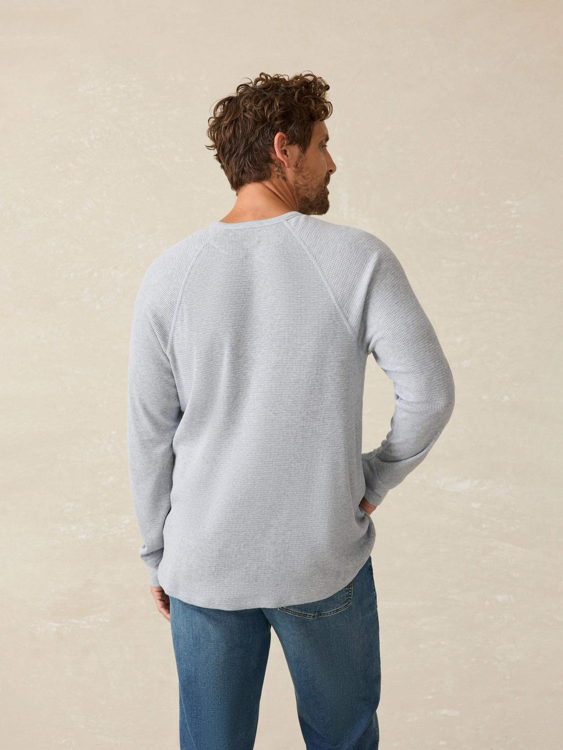 Long-Sleeve Cloud Waffle Crew - Frosty Slate Heather Male Product Image